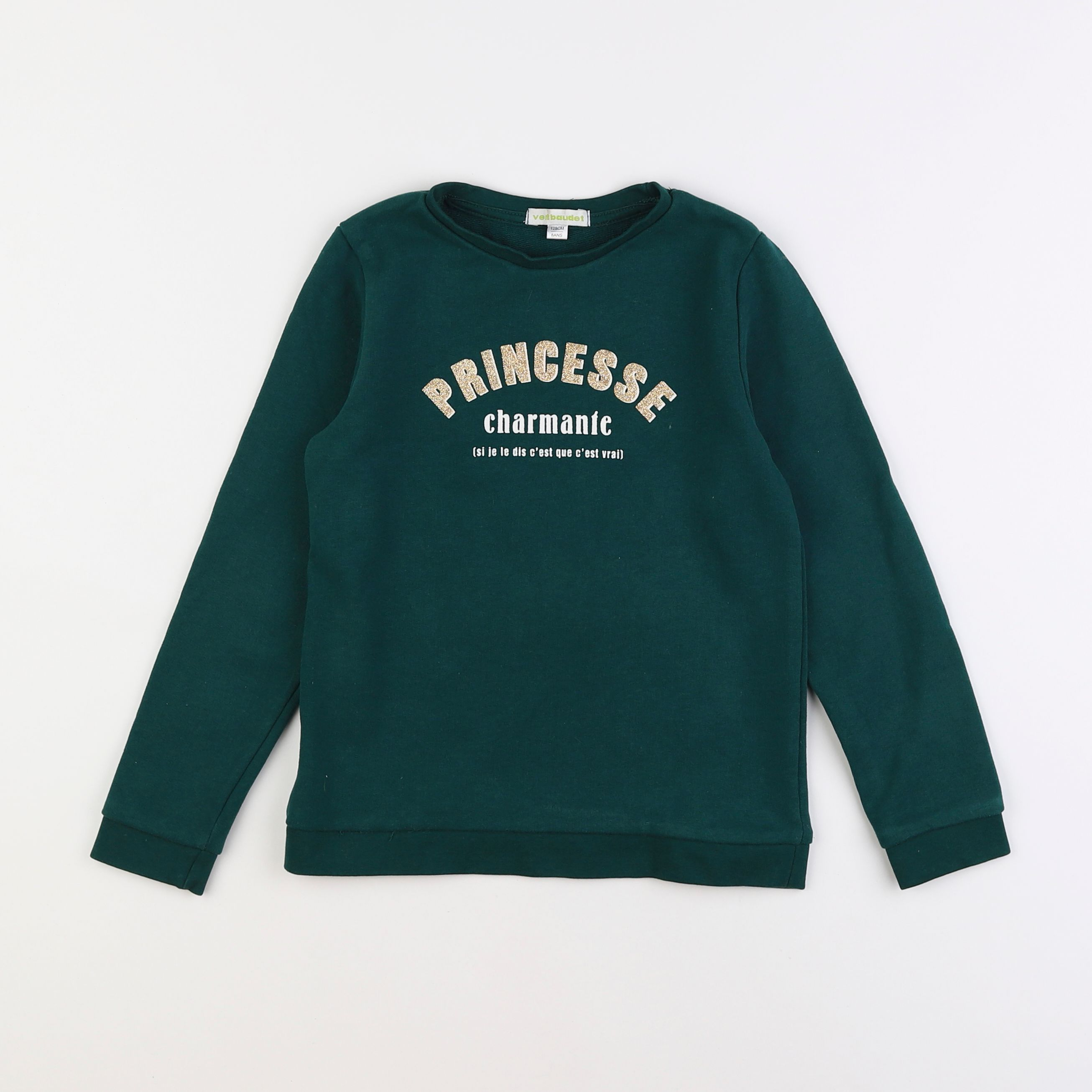 Vertbaudet - sweat vert - 8 ans