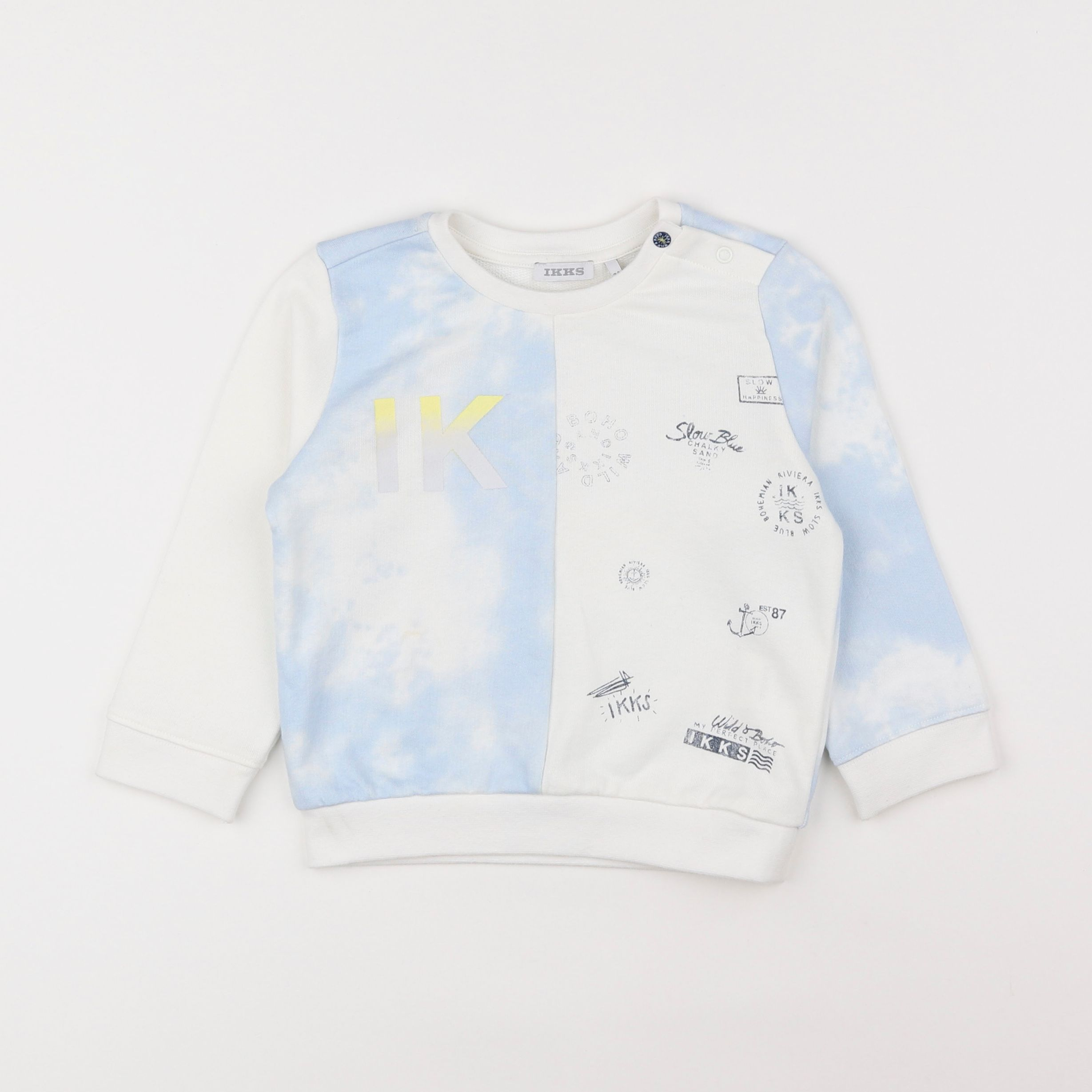 IKKS - sweat bleu - 2 ans