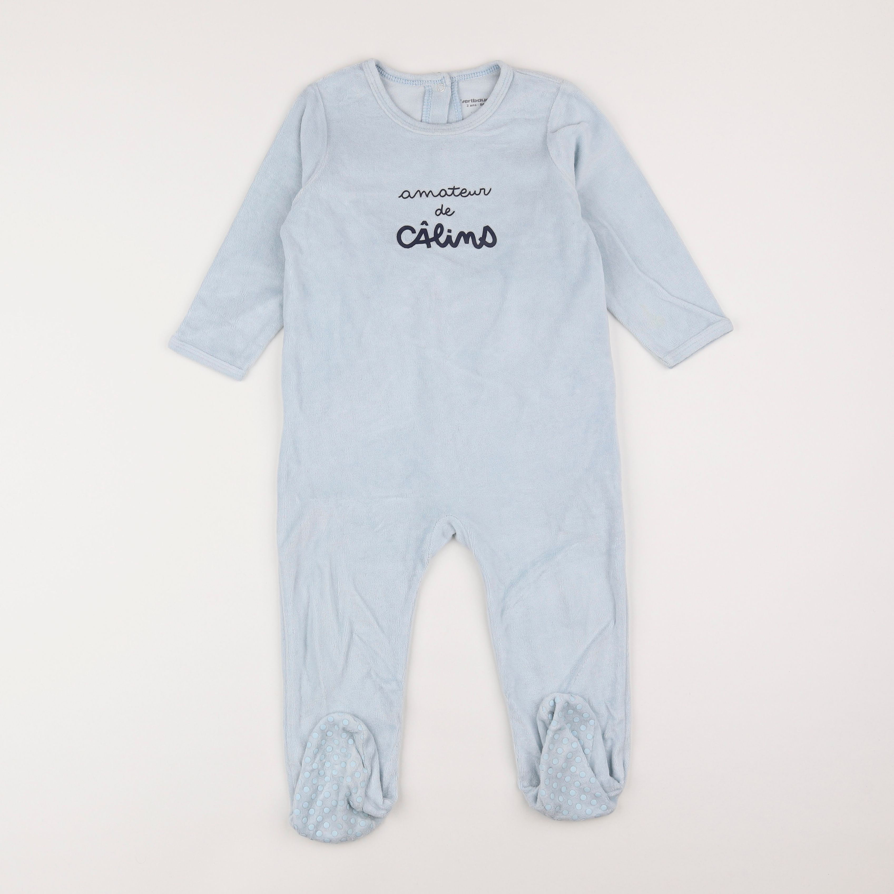 Vertbaudet - pyjama velours bleu - 2 ans