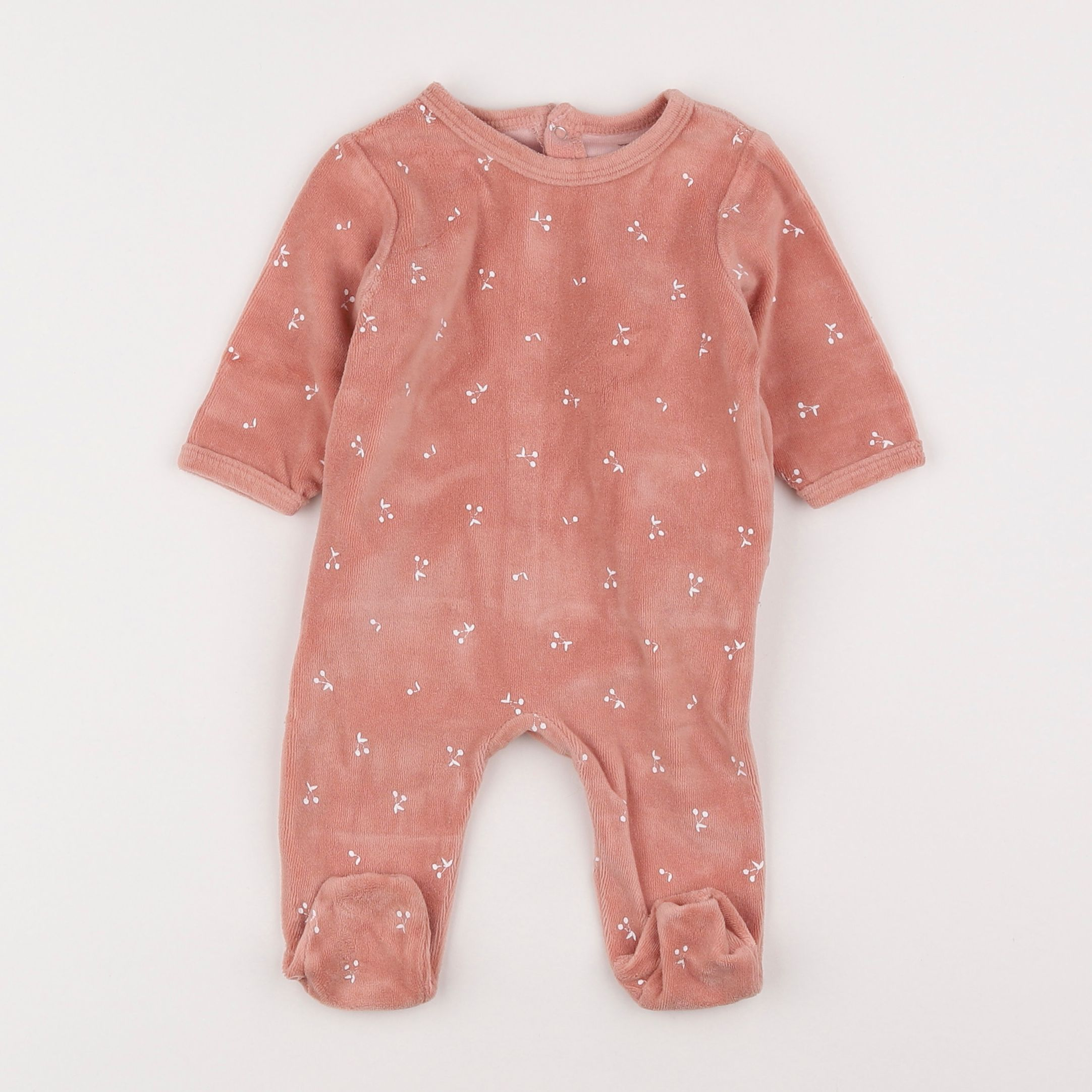 Vertbaudet - pyjama velours rose - 3 mois