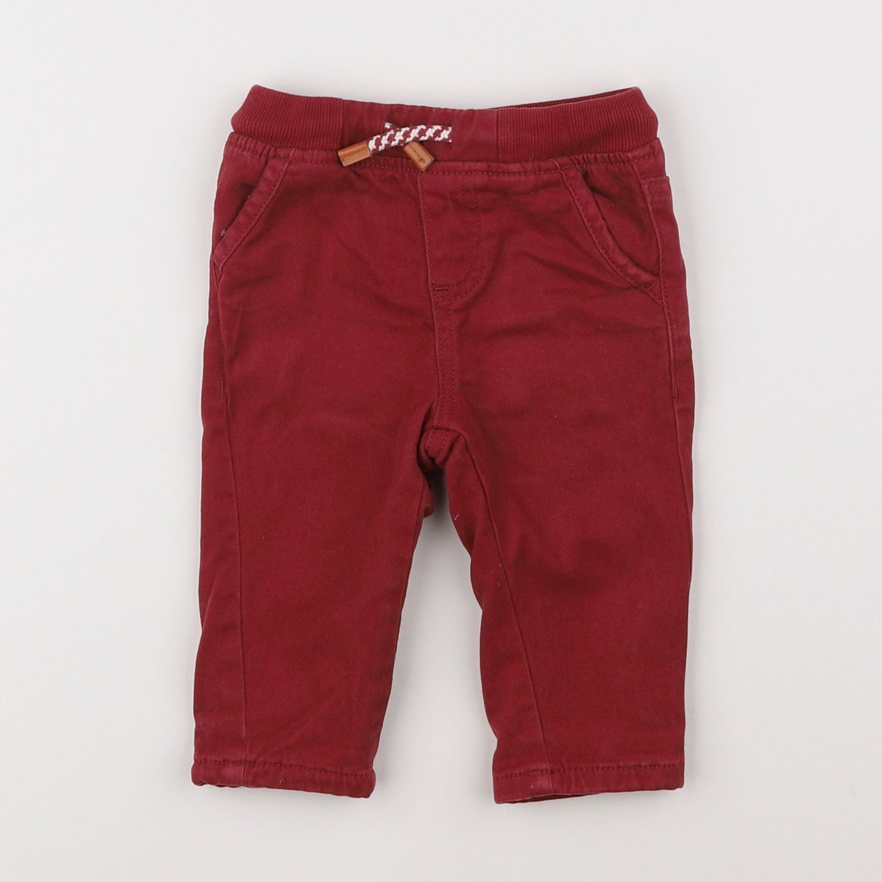 Vertbaudet - pantalon doublé rouge - 9 mois