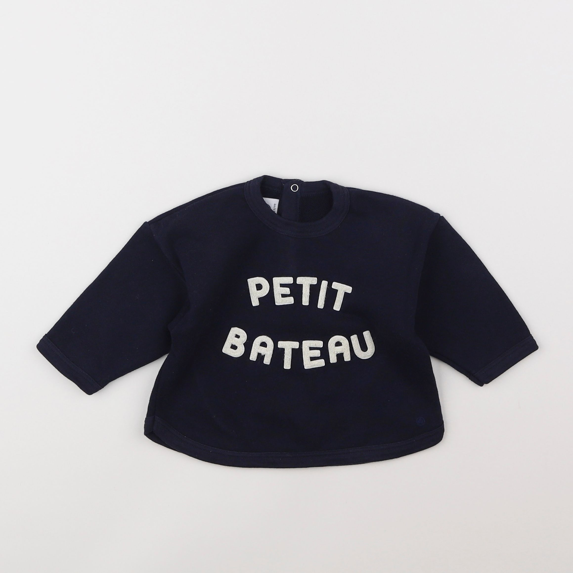 Petit Bateau - sweat bleu - 6 mois