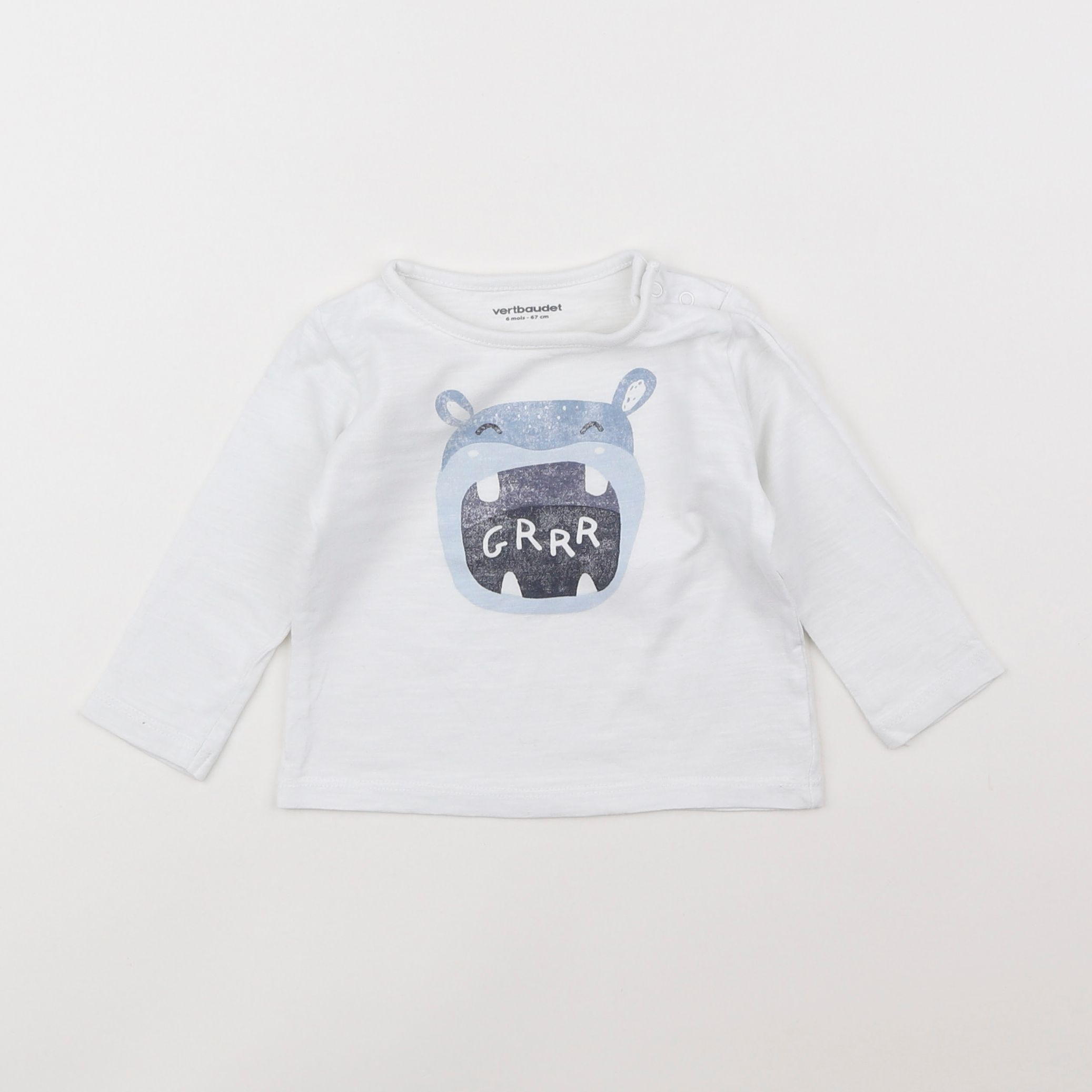 Vertbaudet - tee-shirt blanc - 6 mois