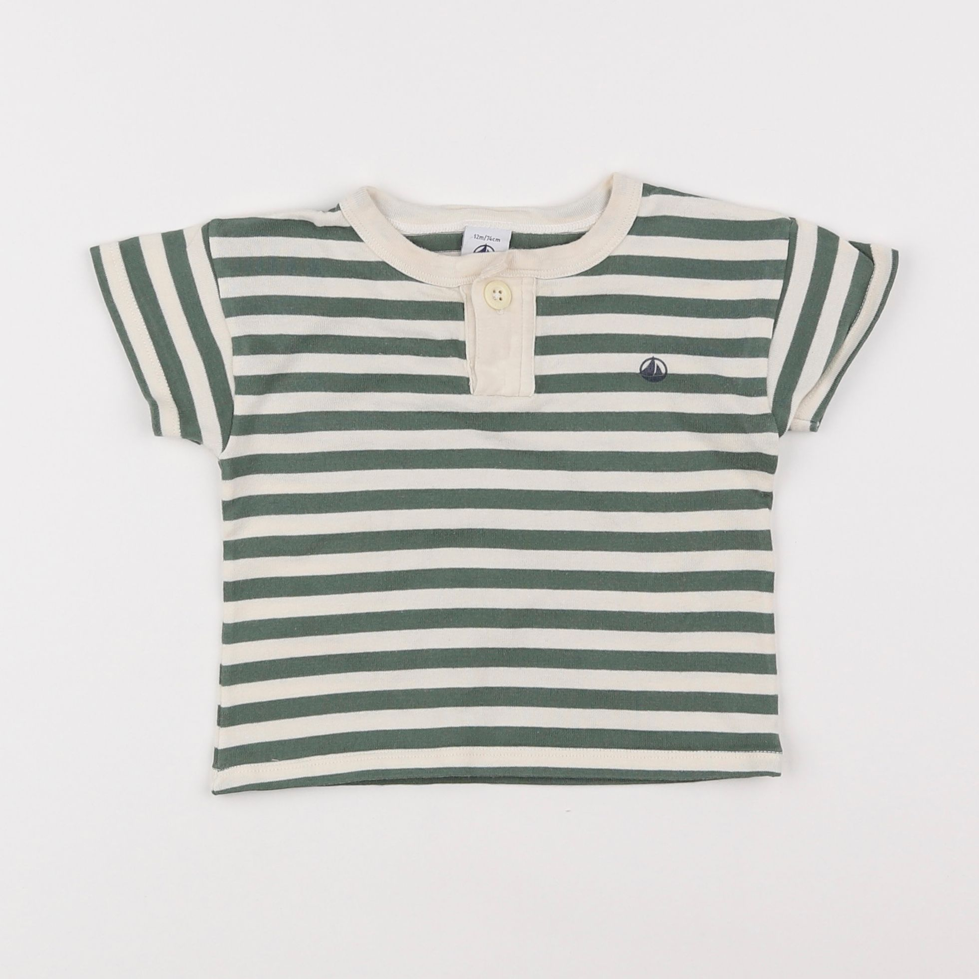 Petit Bateau - tee-shirt vert - 12 mois