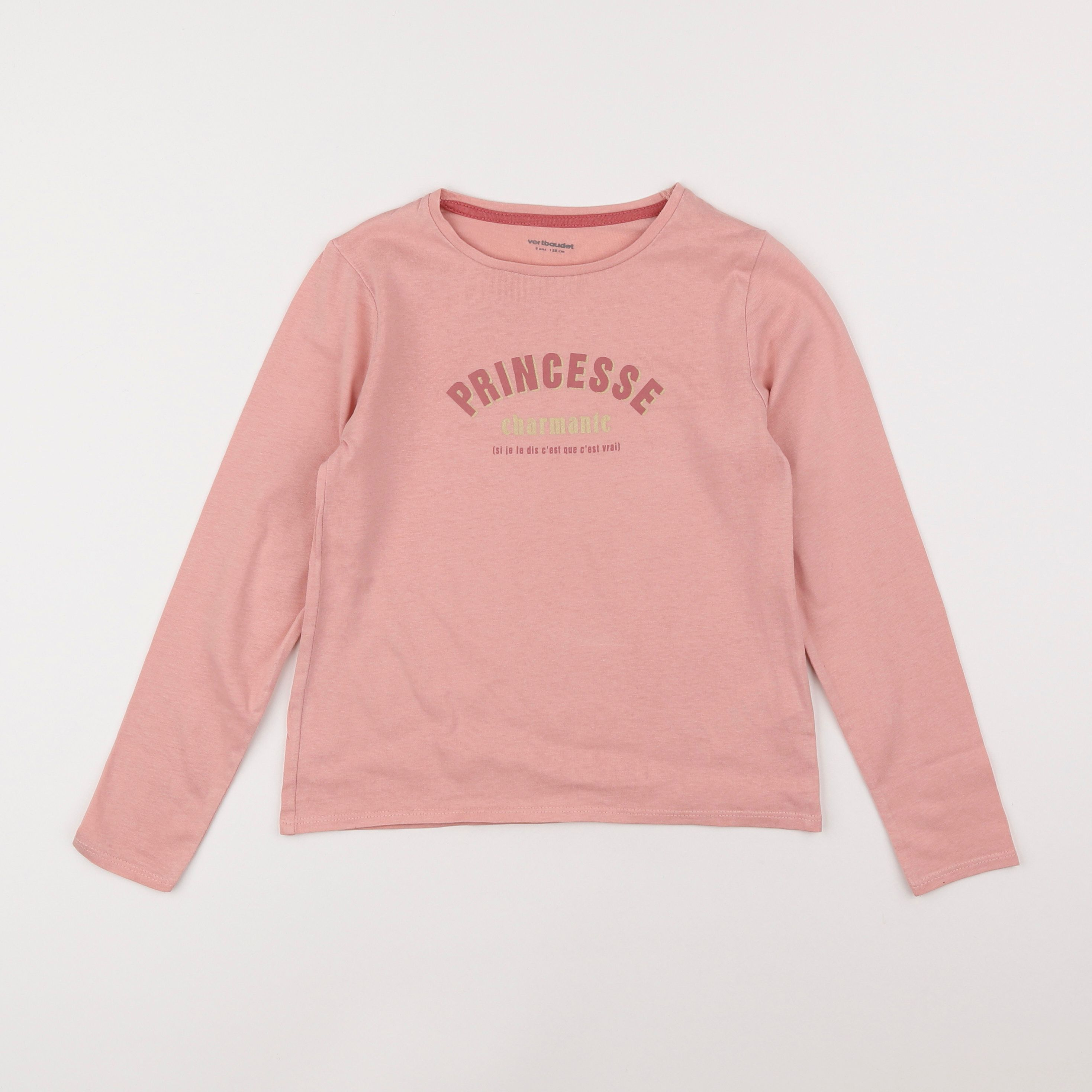 Vertbaudet - tee-shirt rose - 8 ans