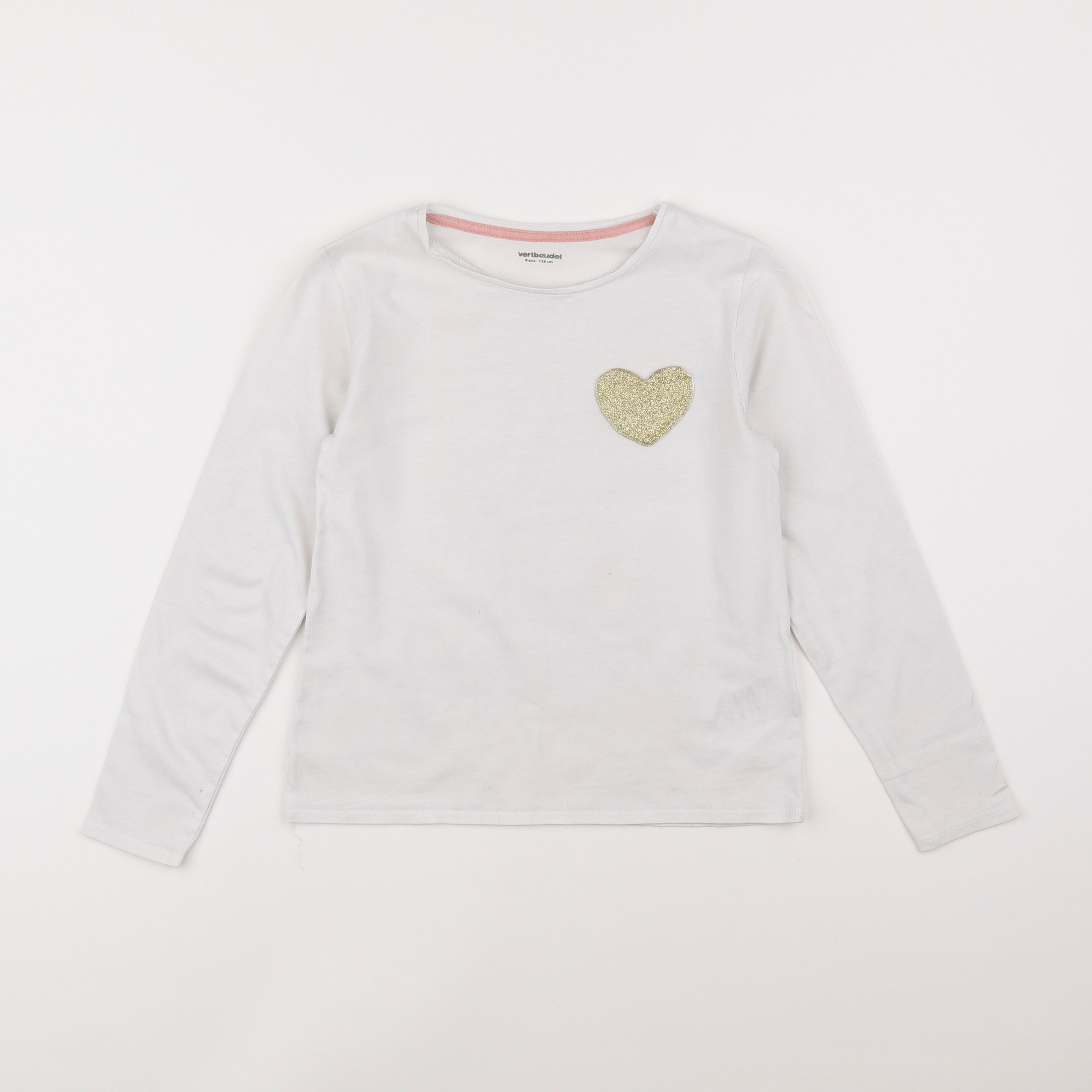 Vertbaudet - tee-shirt blanc - 8 ans