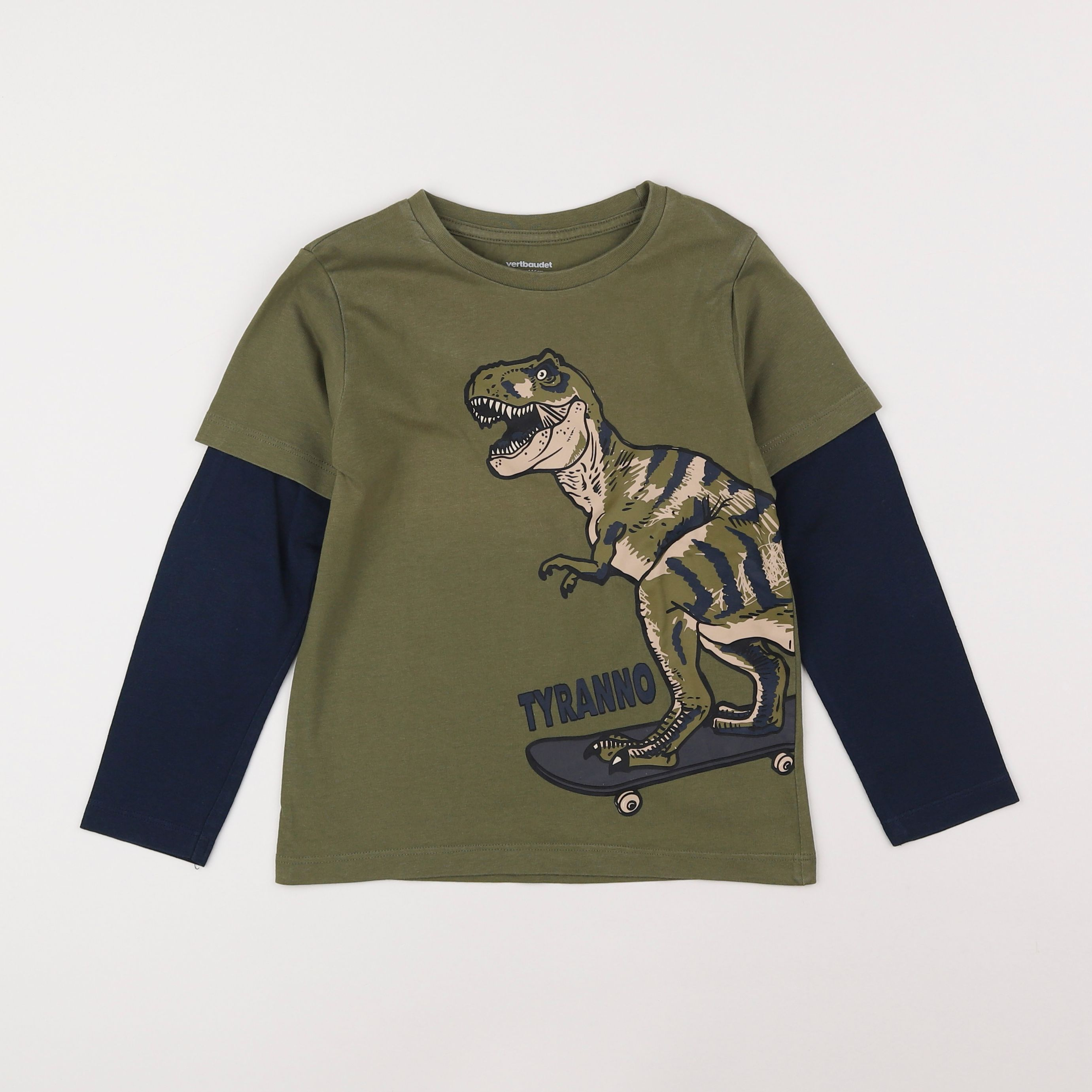 Vertbaudet - tee-shirt noir, vert - 6 ans