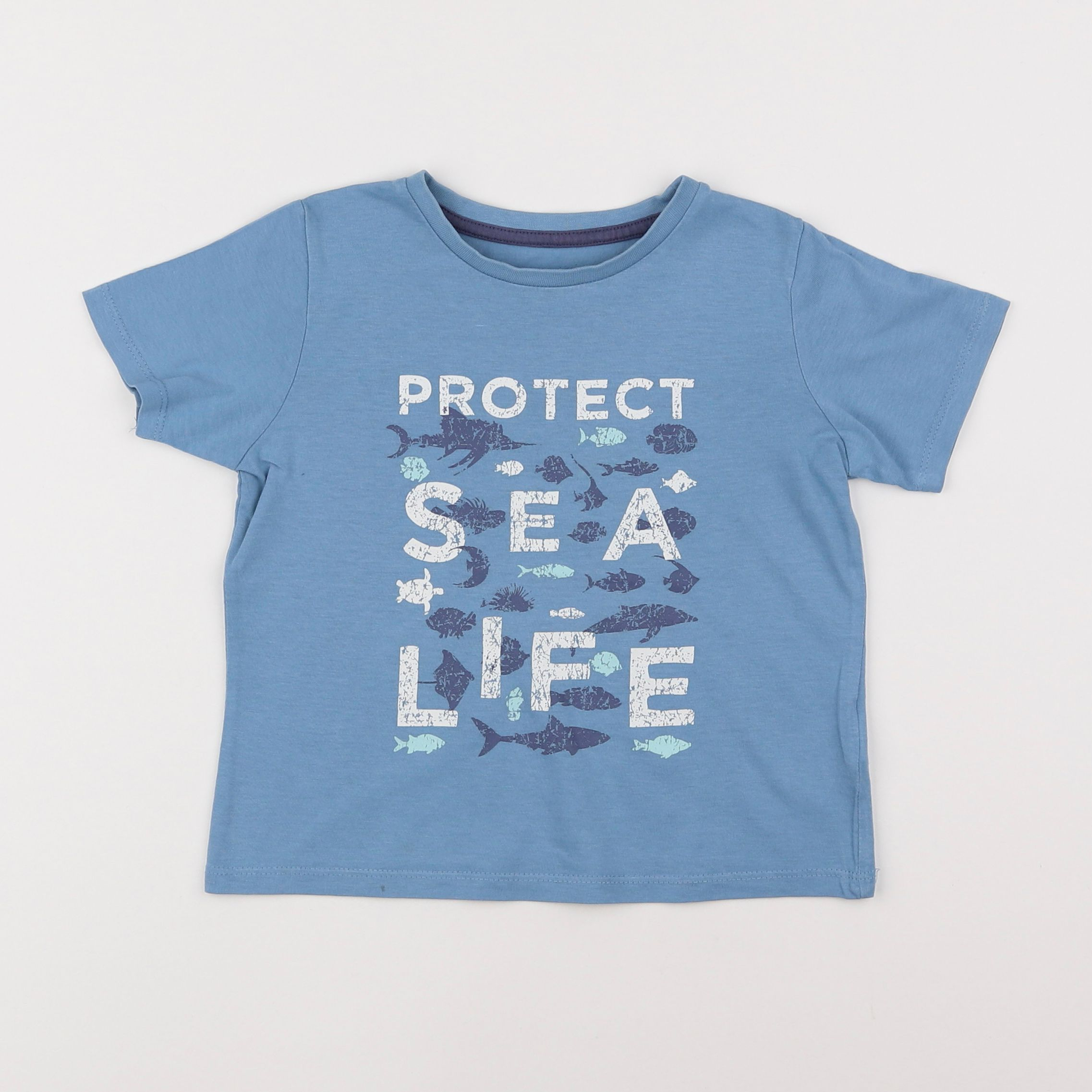 Vertbaudet - tee-shirt bleu - 4 ans