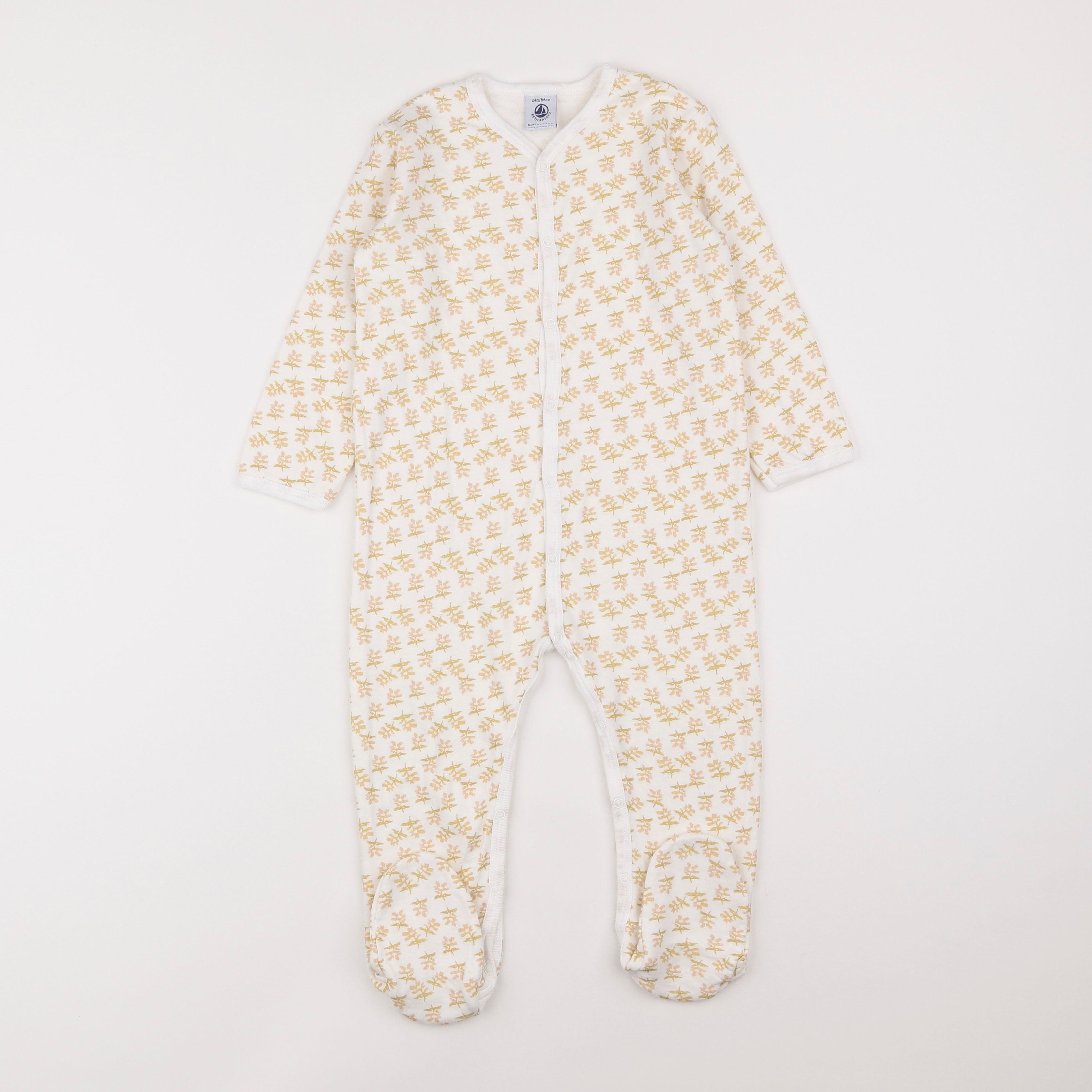 Petit Bateau - pyjama coton blanc - 2 ans