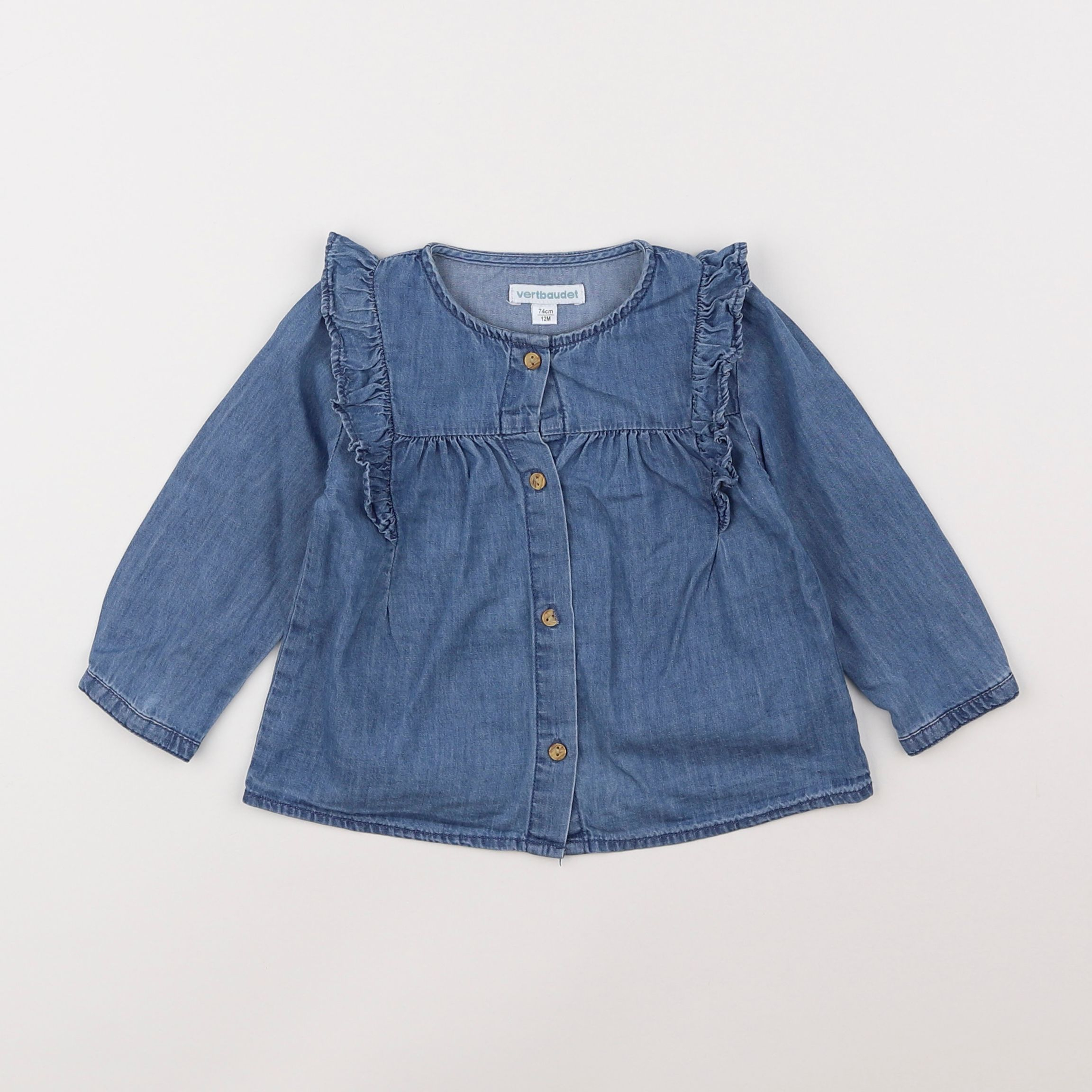 Vertbaudet - blouse bleu - 12 mois