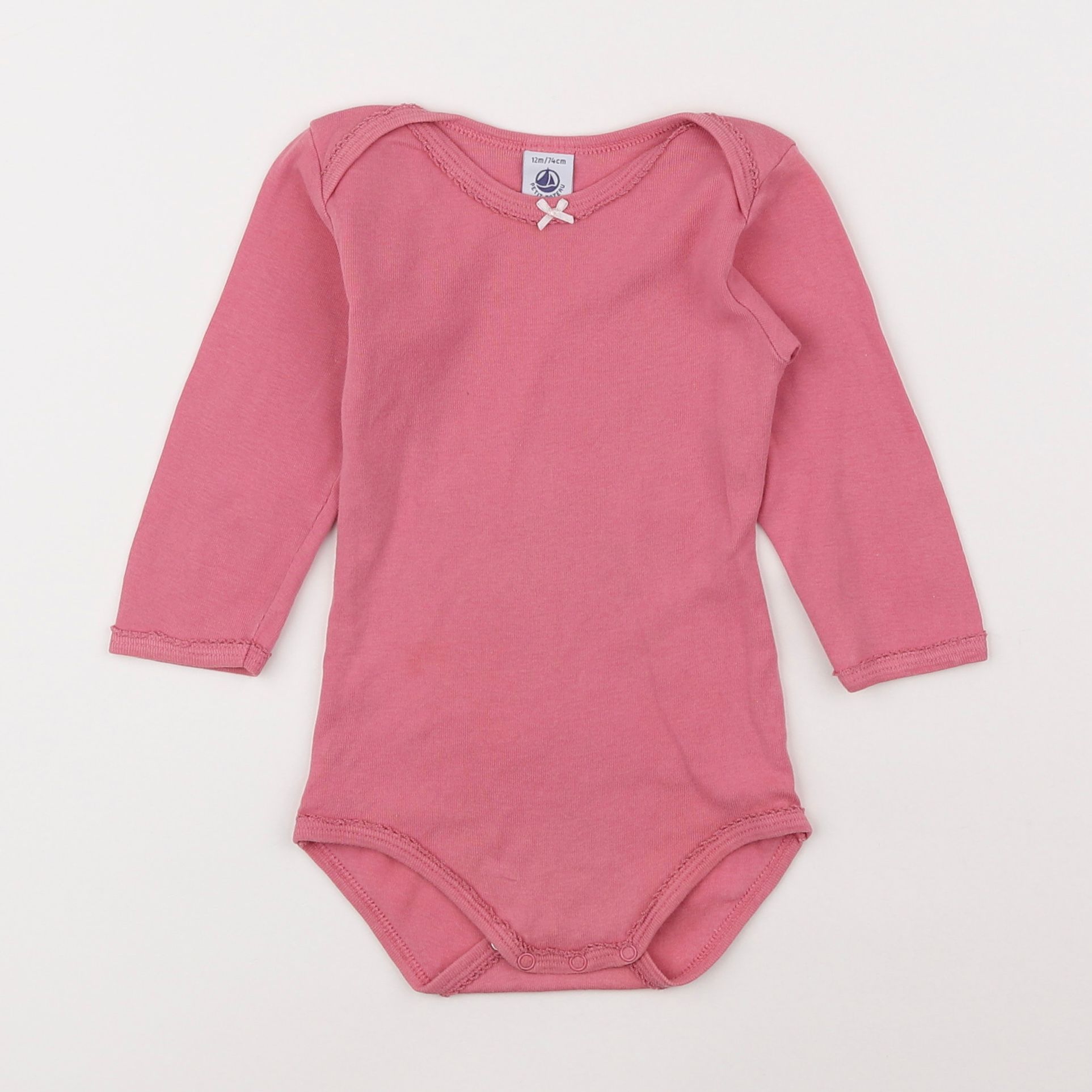 Petit Bateau - body rose - 12 mois