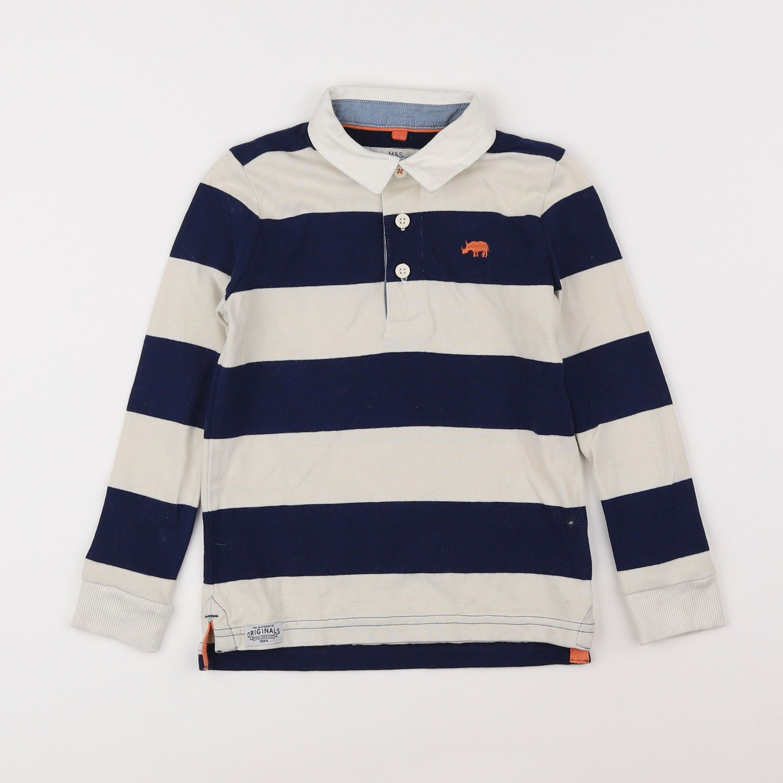 Marks & Spencer  - polo beige, bleu - 3/4 ans