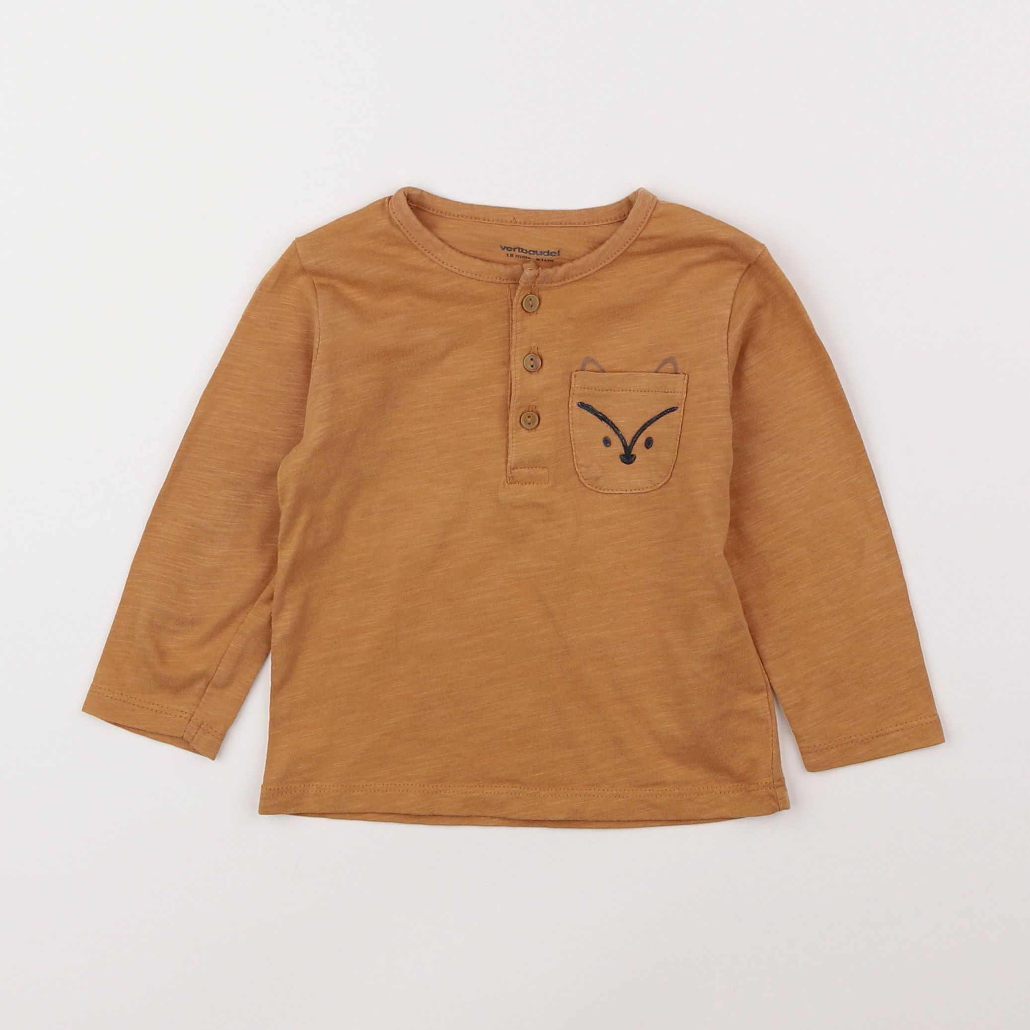 Vertbaudet - tee-shirt marron - 18 mois