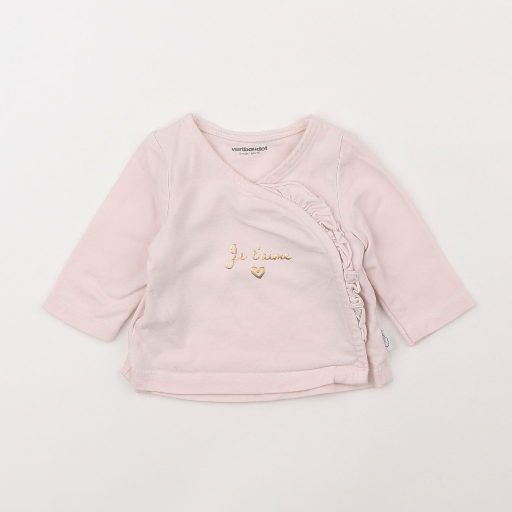 Vertbaudet - tee-shirt rose - 3 mois