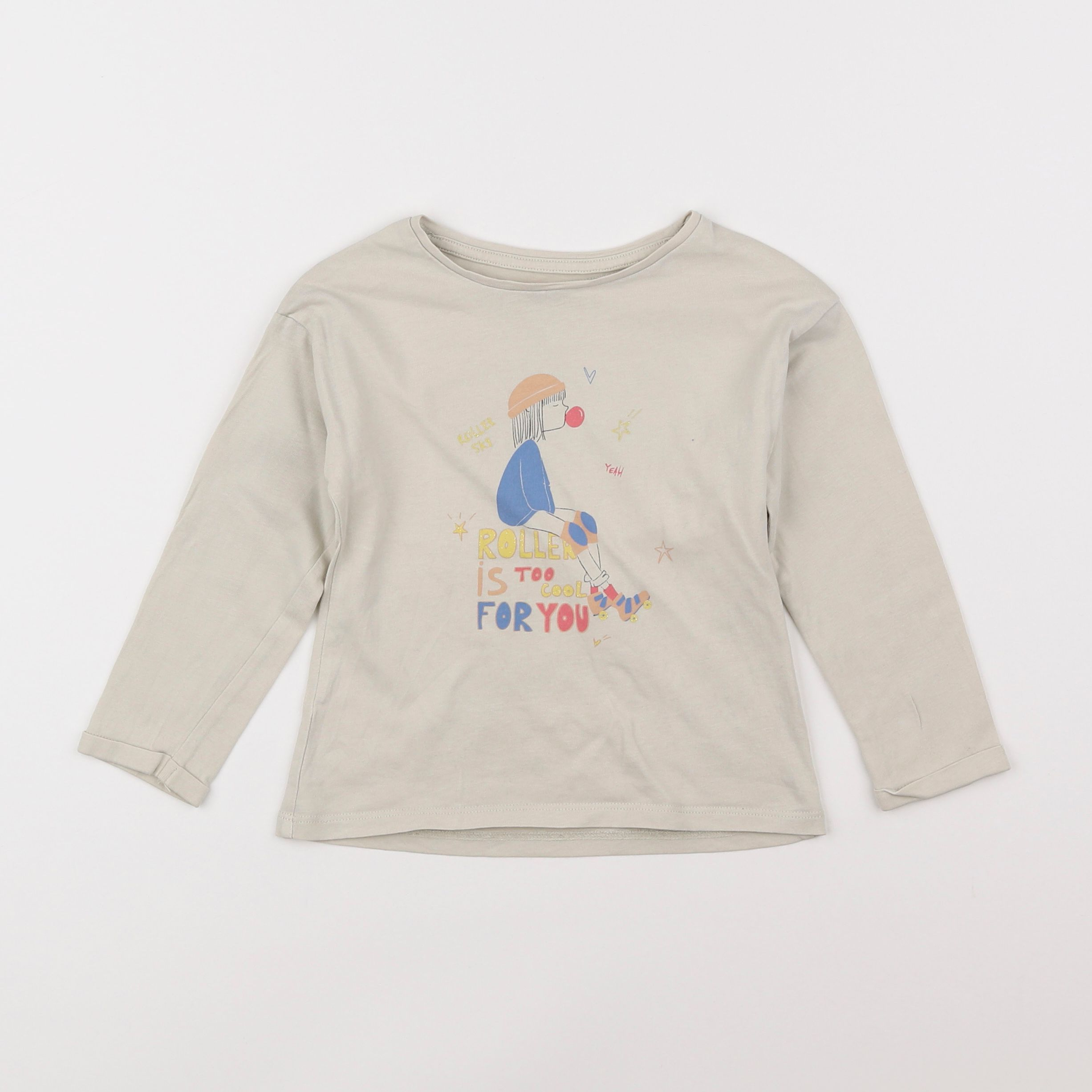 Vertbaudet - tee-shirt beige - 3 ans