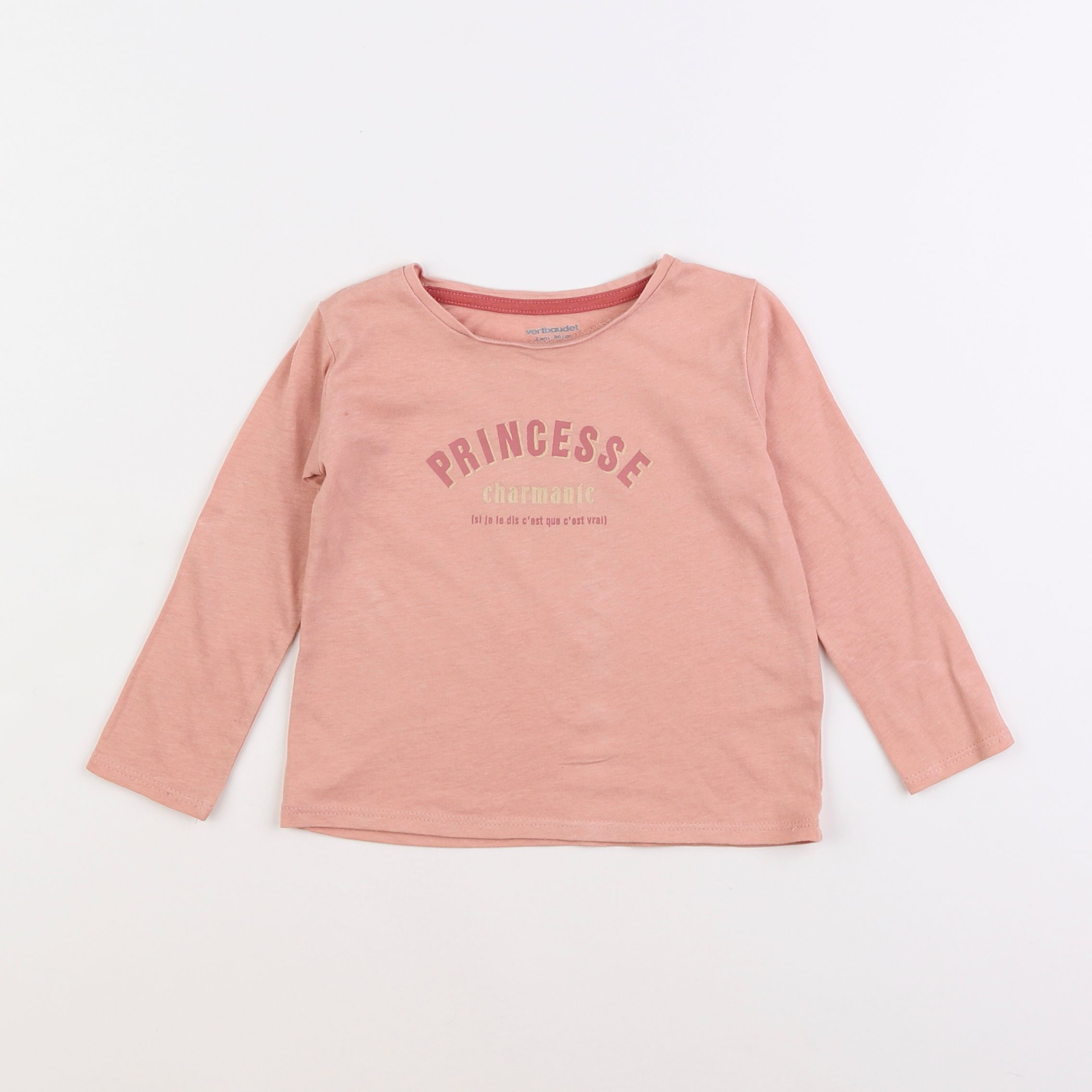 Vertbaudet - tee-shirt rose - 2 ans