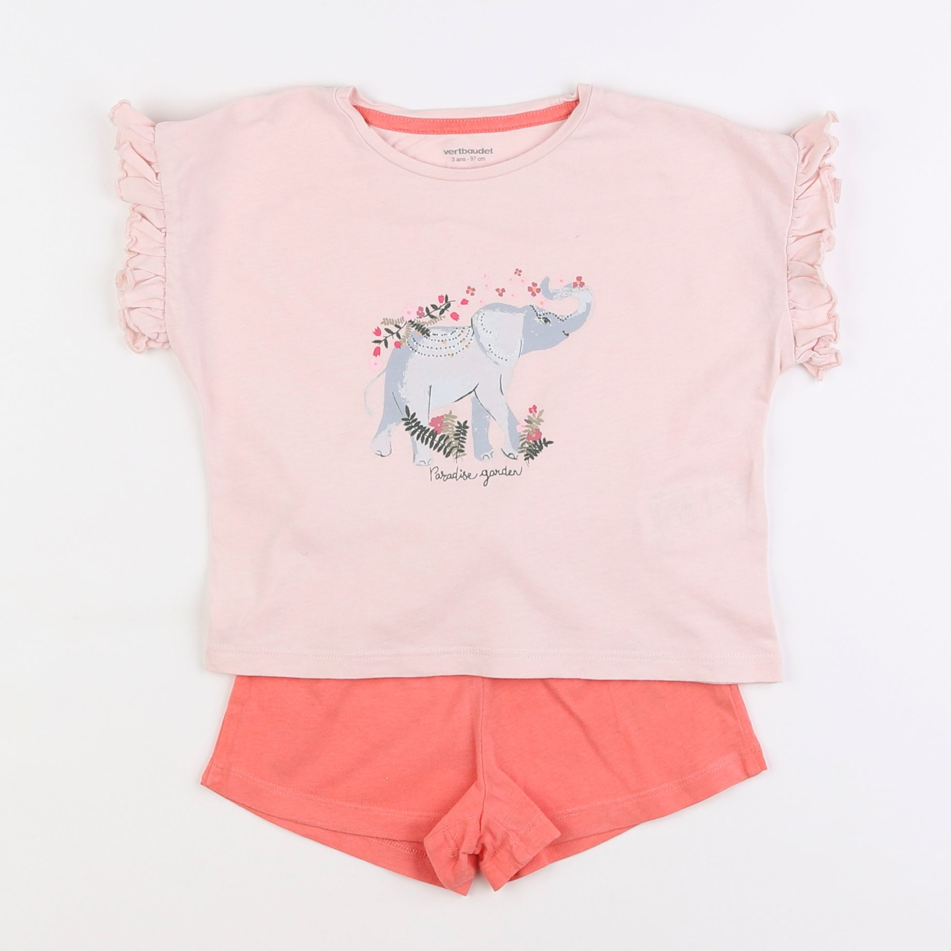 Vertbaudet - pyjama coton rose - 3 ans