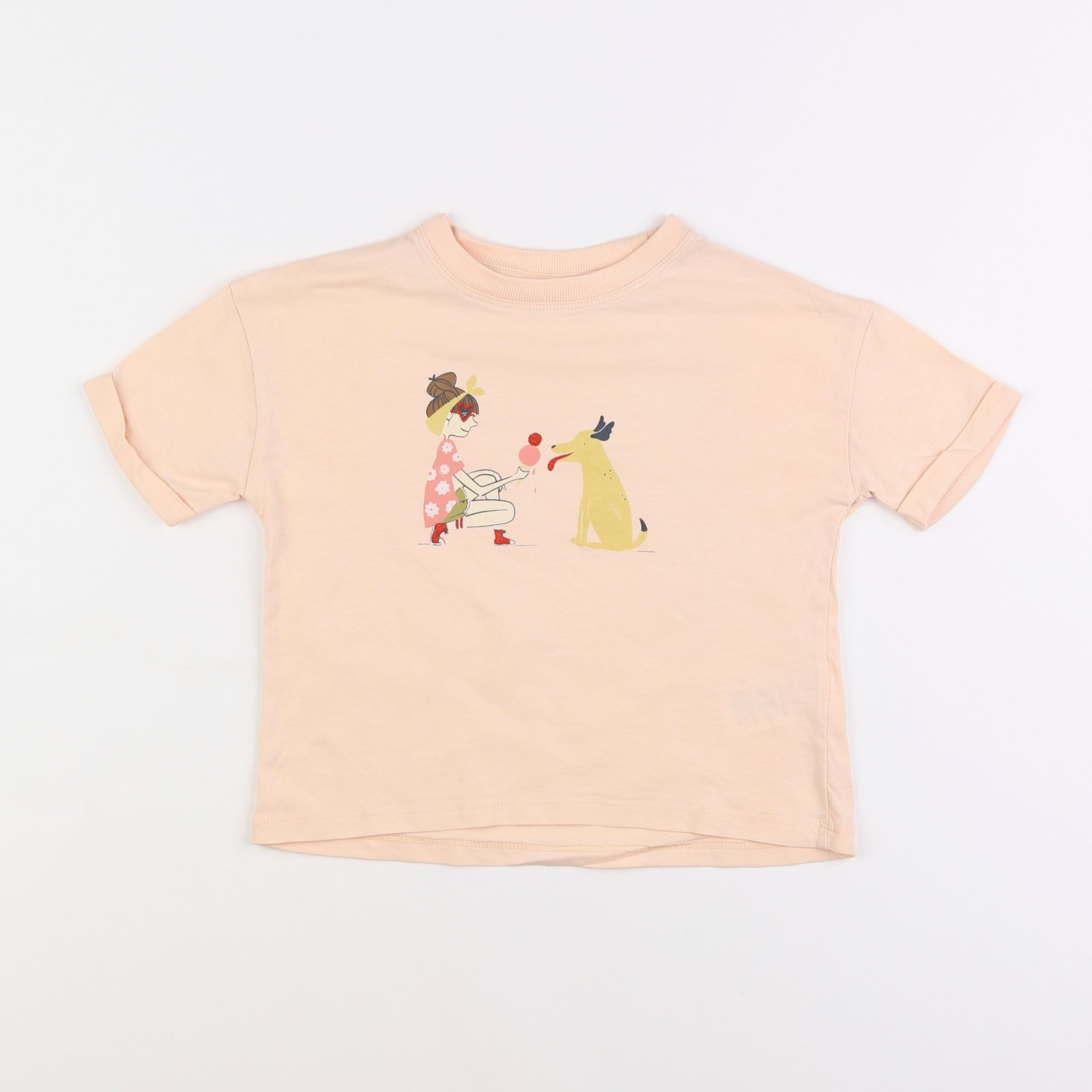 Vertbaudet - tee-shirt beige - 4 ans