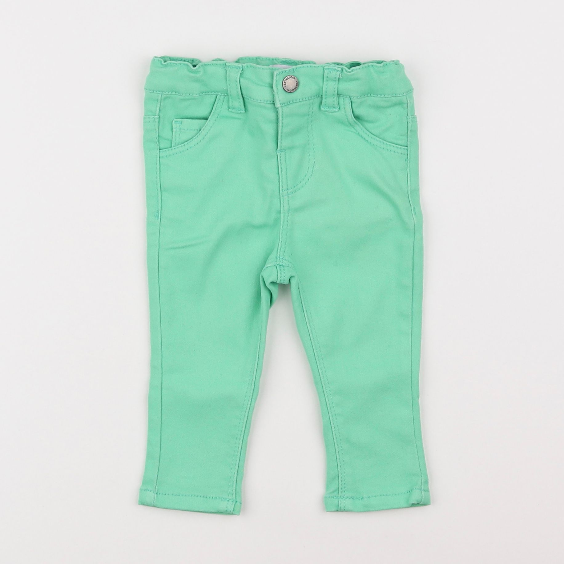 Vertbaudet - pantalon vert - 6 mois