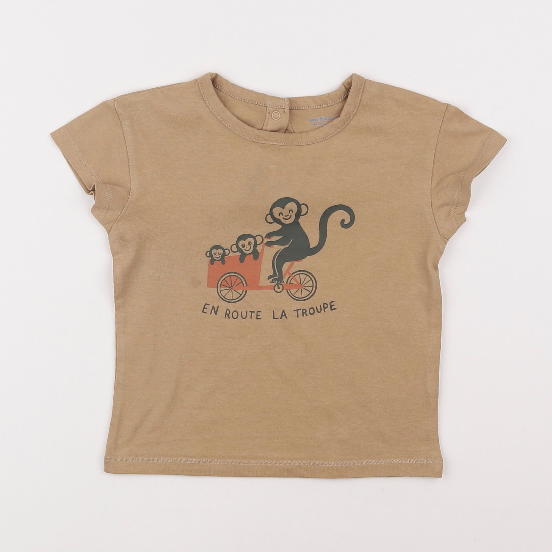 Vertbaudet - tee-shirt marron - 2 ans