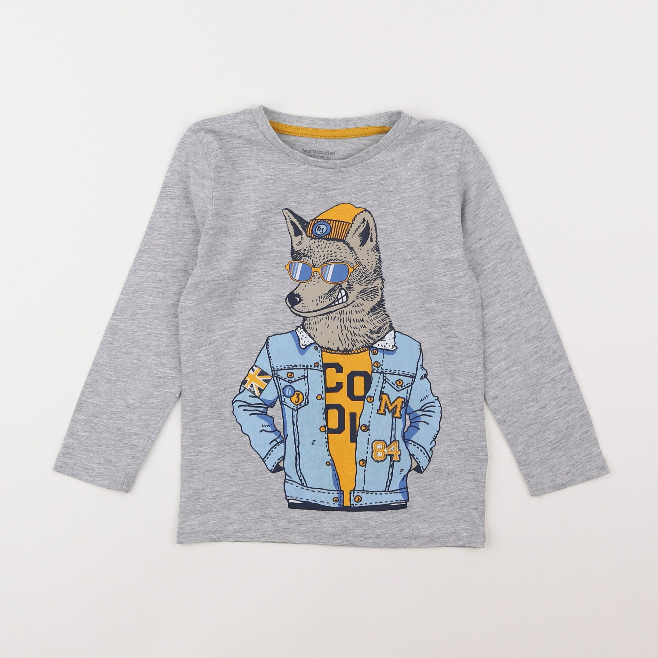 Vertbaudet - tee-shirt gris - 5 ans