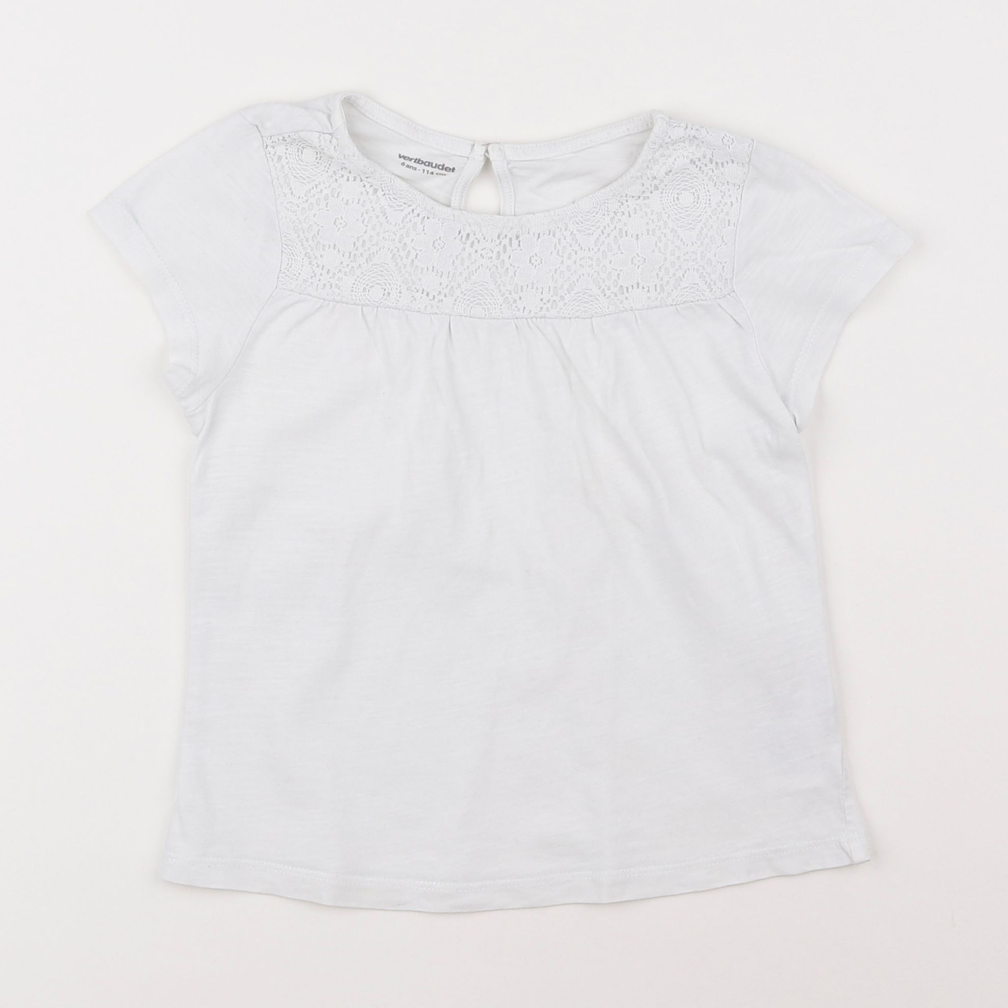 Vertbaudet - tee-shirt blanc - 6 ans