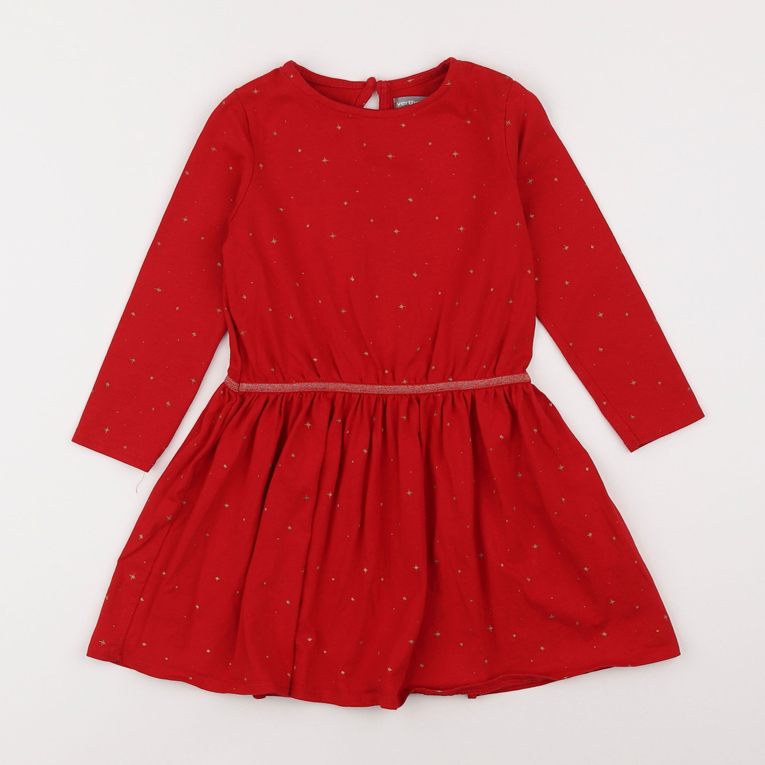 Vertbaudet - robe rouge, or - 5 ans