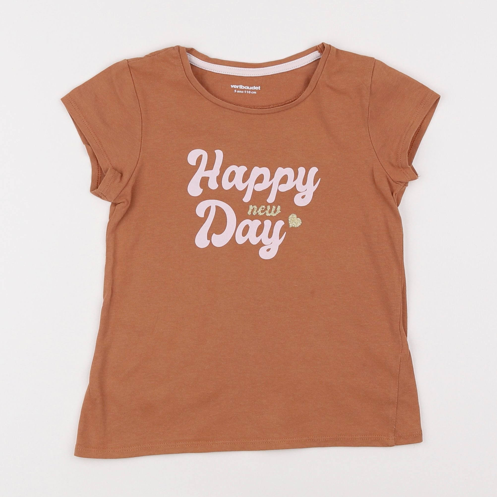 Vertbaudet - tee-shirt orange - 5 ans