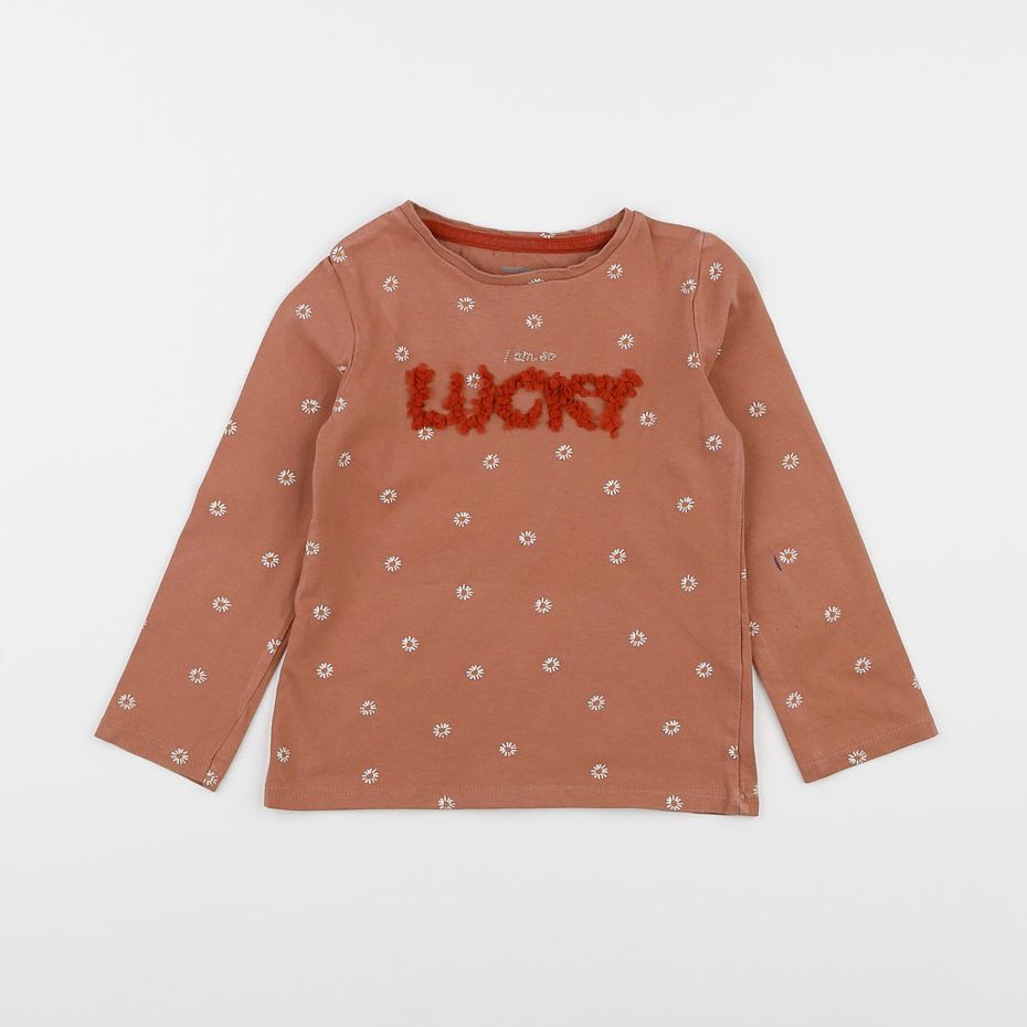 Vertbaudet - tee-shirt marron - 4 ans