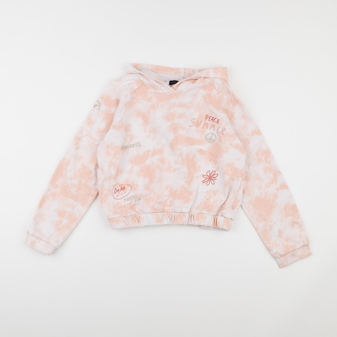 IKKS - sweat blanc, rose - 12 ans