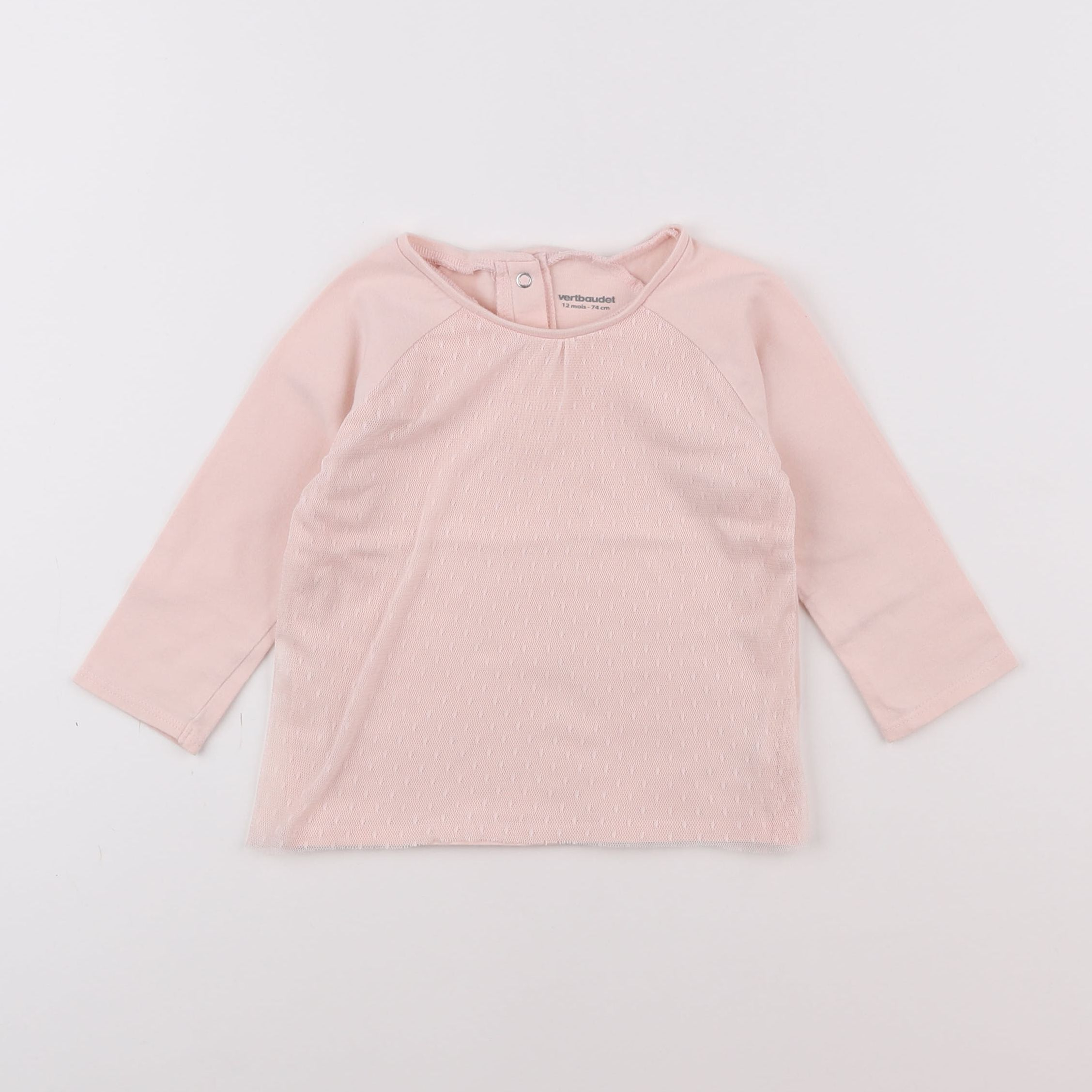 Vertbaudet - tee-shirt rose - 12 mois