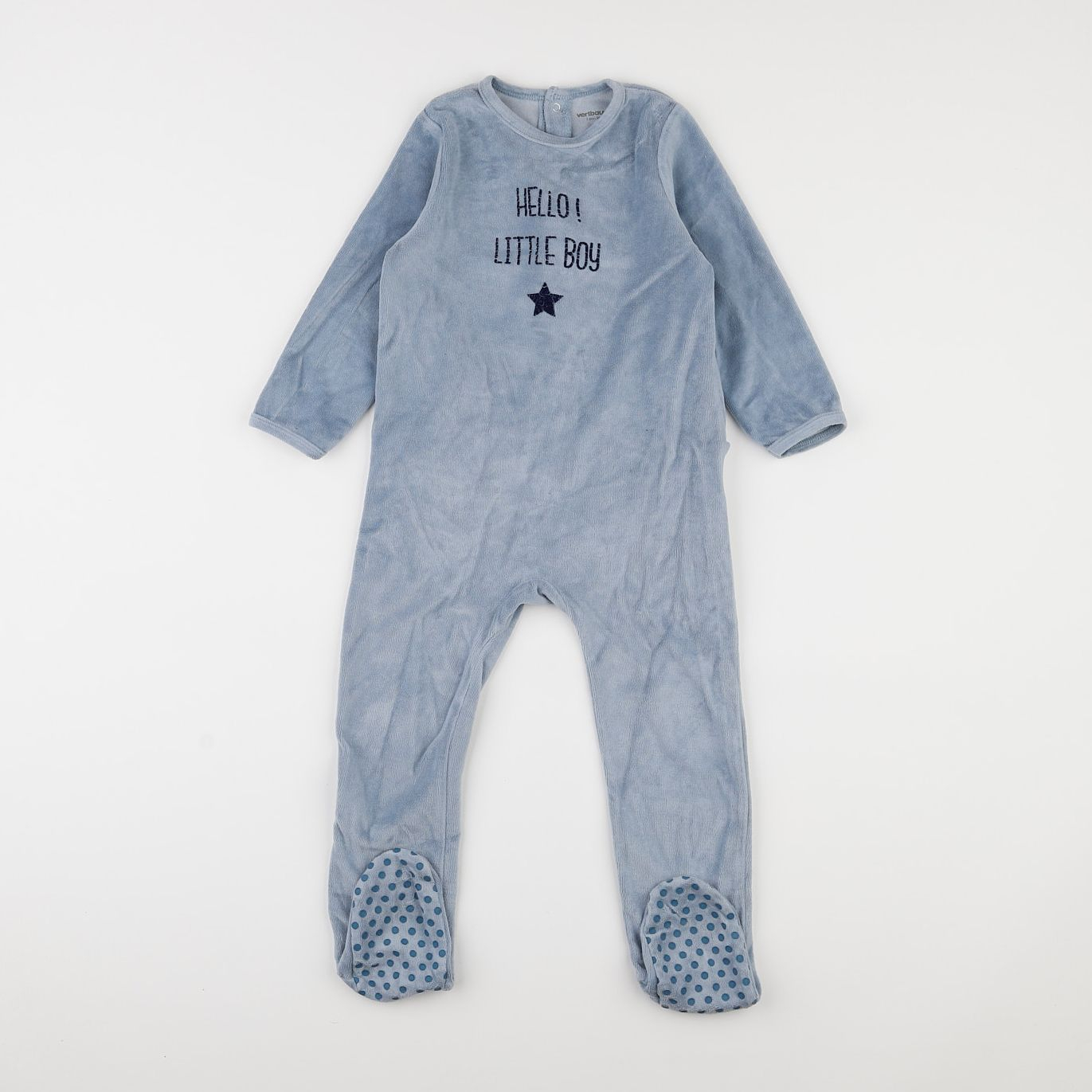 Vertbaudet - pyjama velours bleu - 3 ans