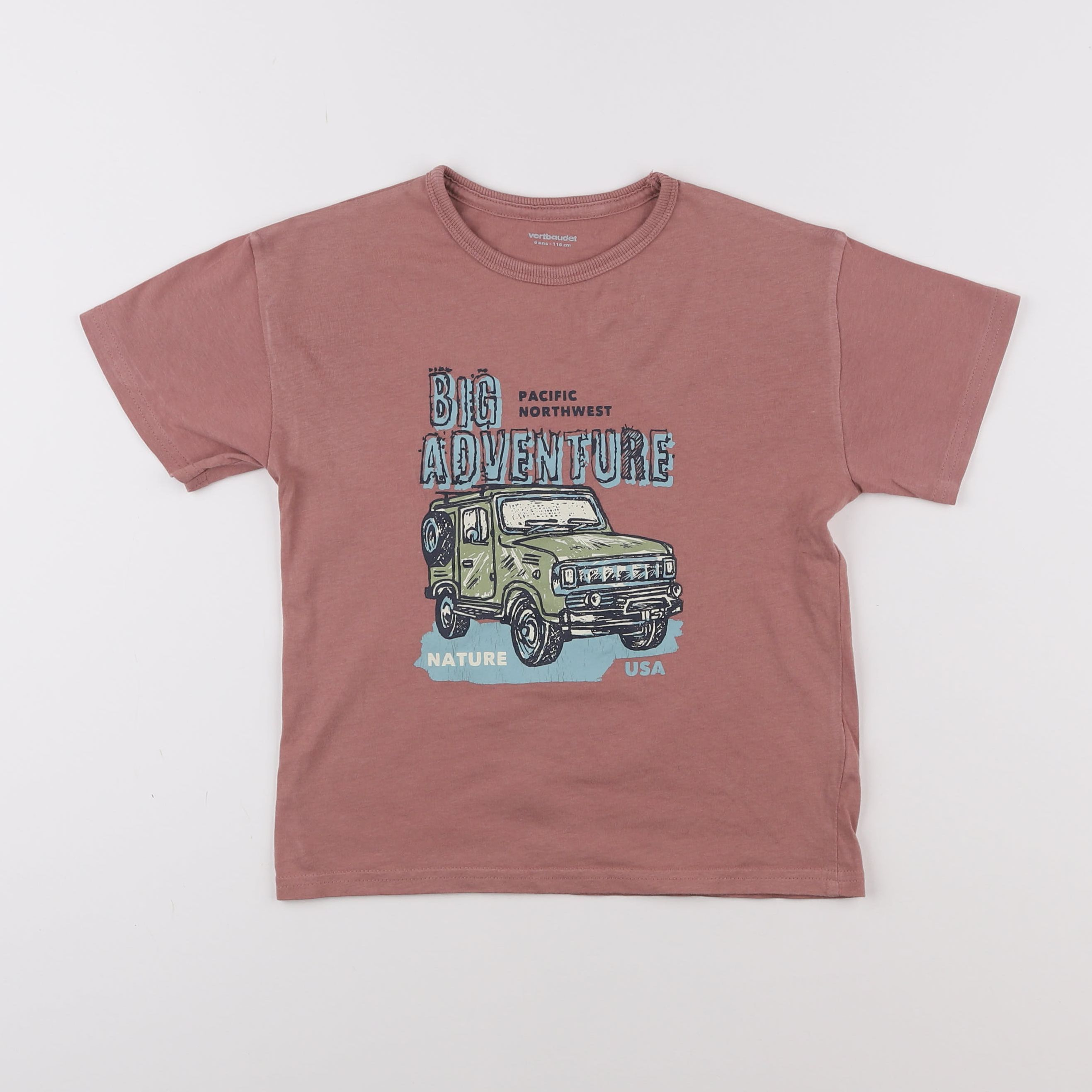 Vertbaudet - tee-shirt rose - 6 ans