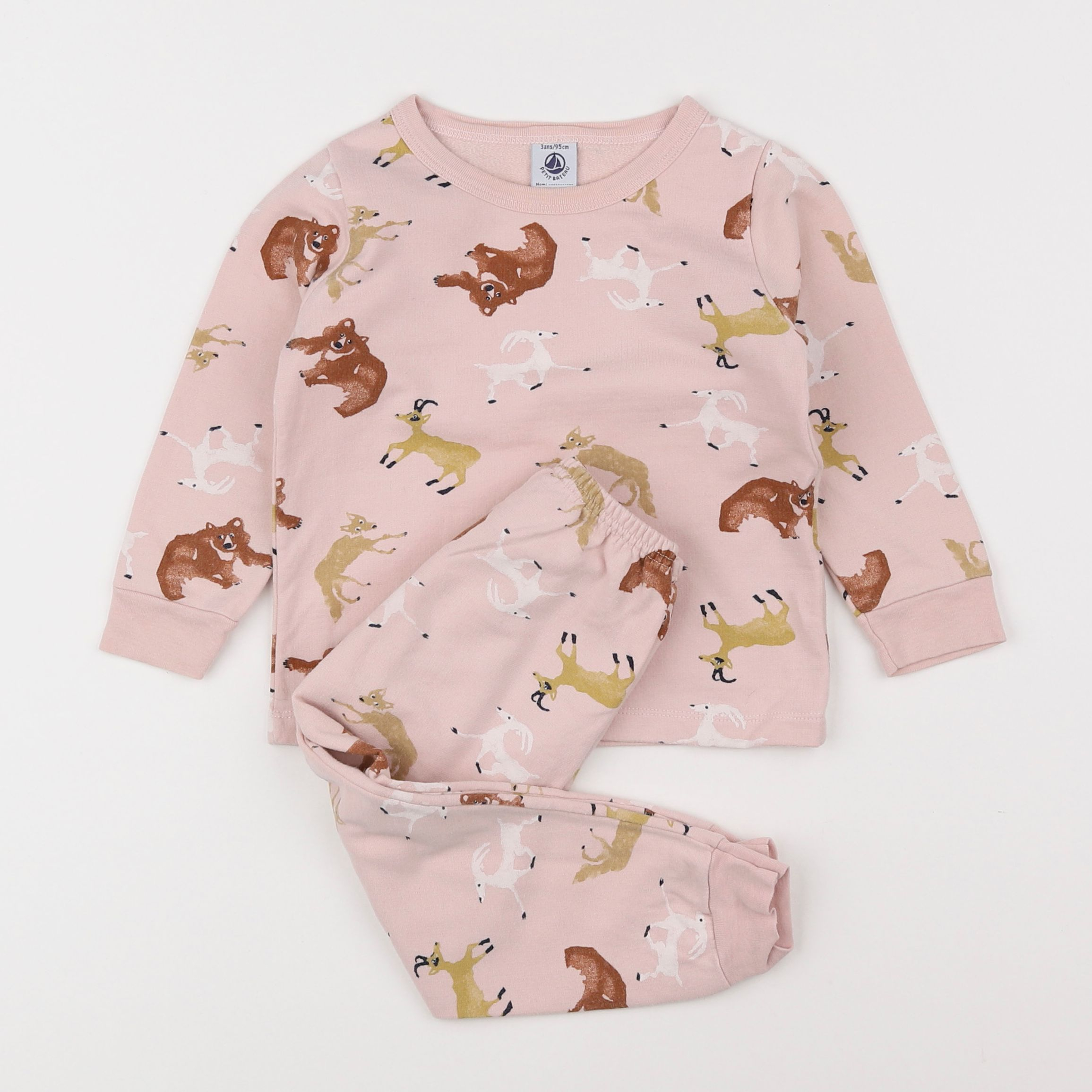 Petit Bateau - pyjama coton rose - 3 ans