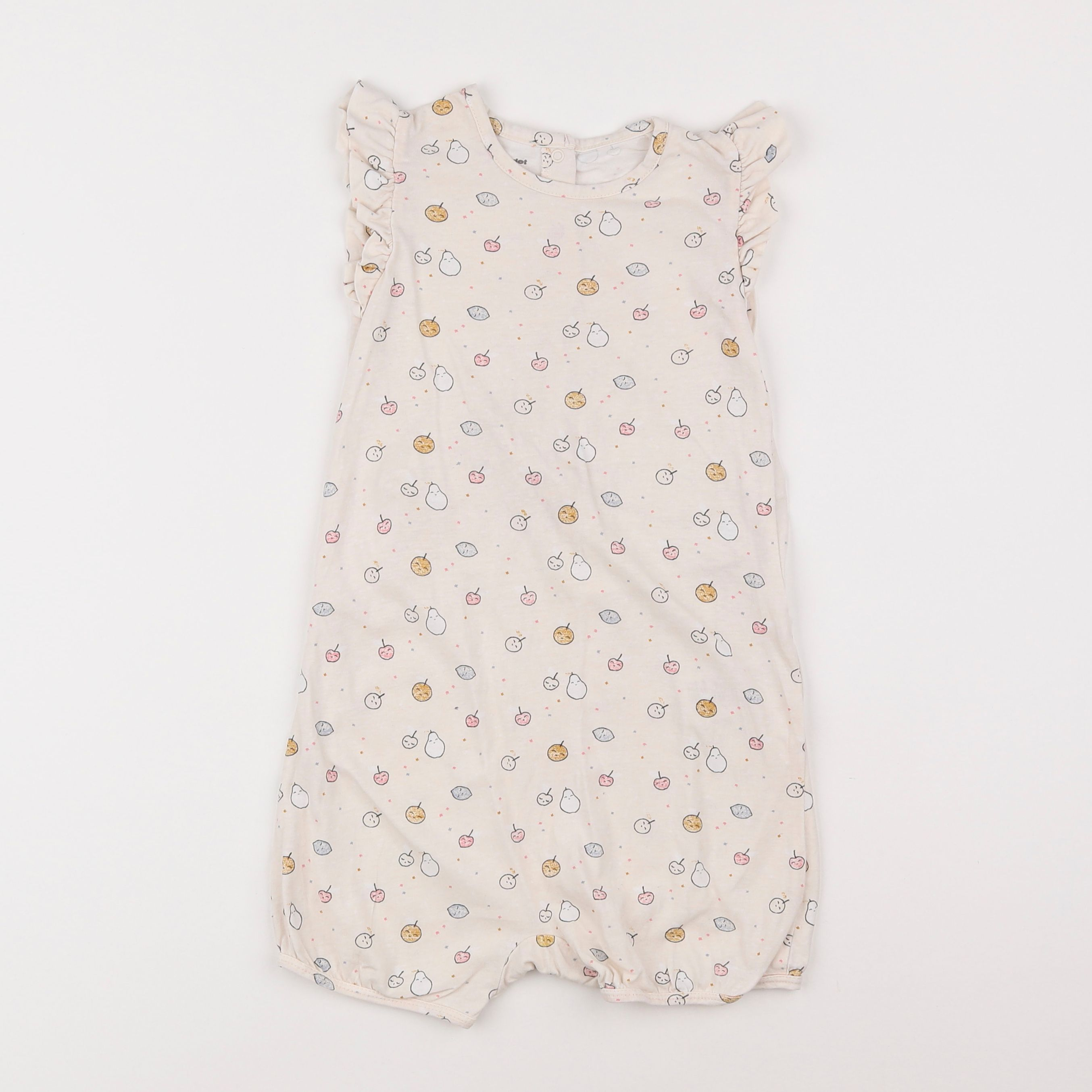 Vertbaudet - pyjama coton rose, beige - 3 ans