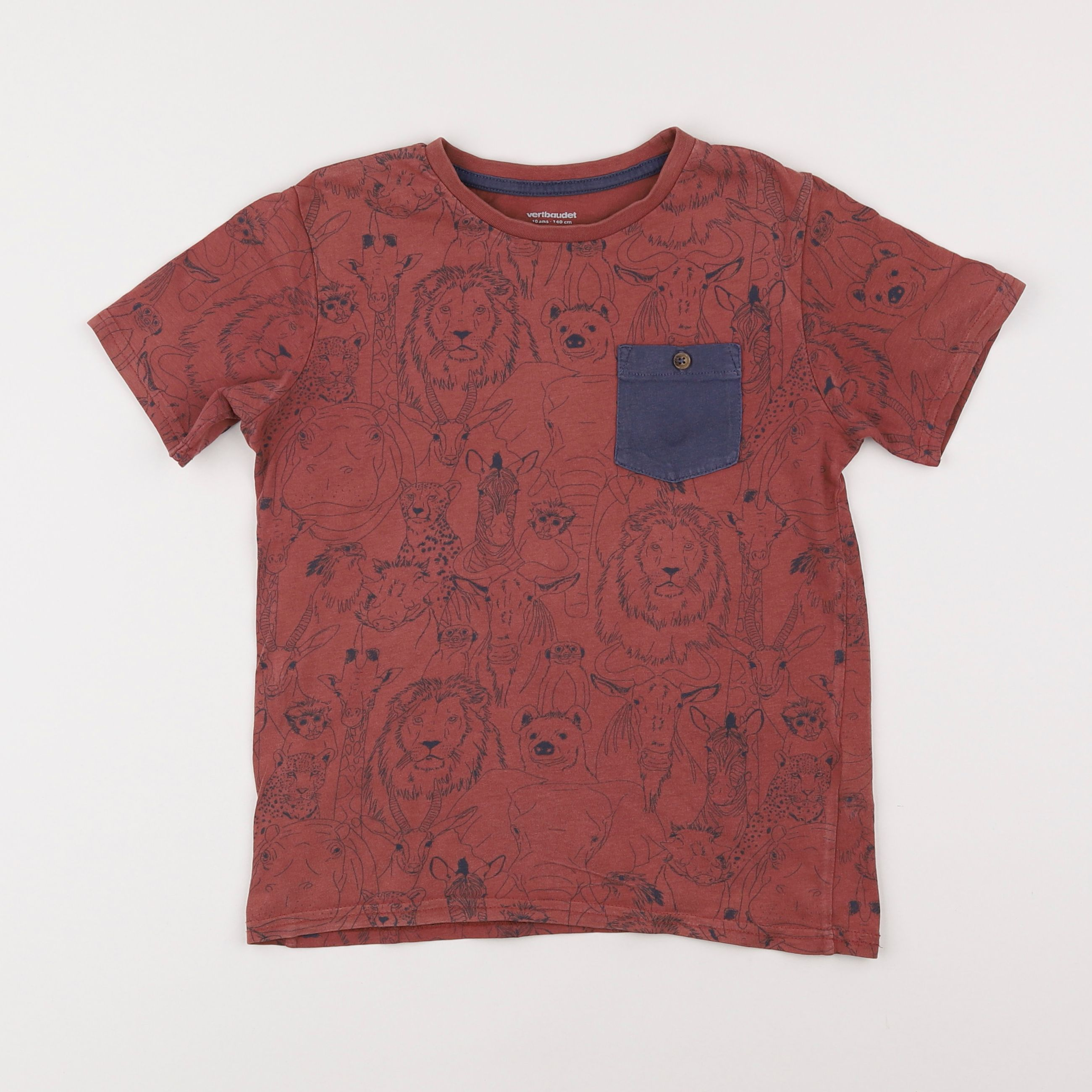 Vertbaudet - tee-shirt rouge - 10 ans