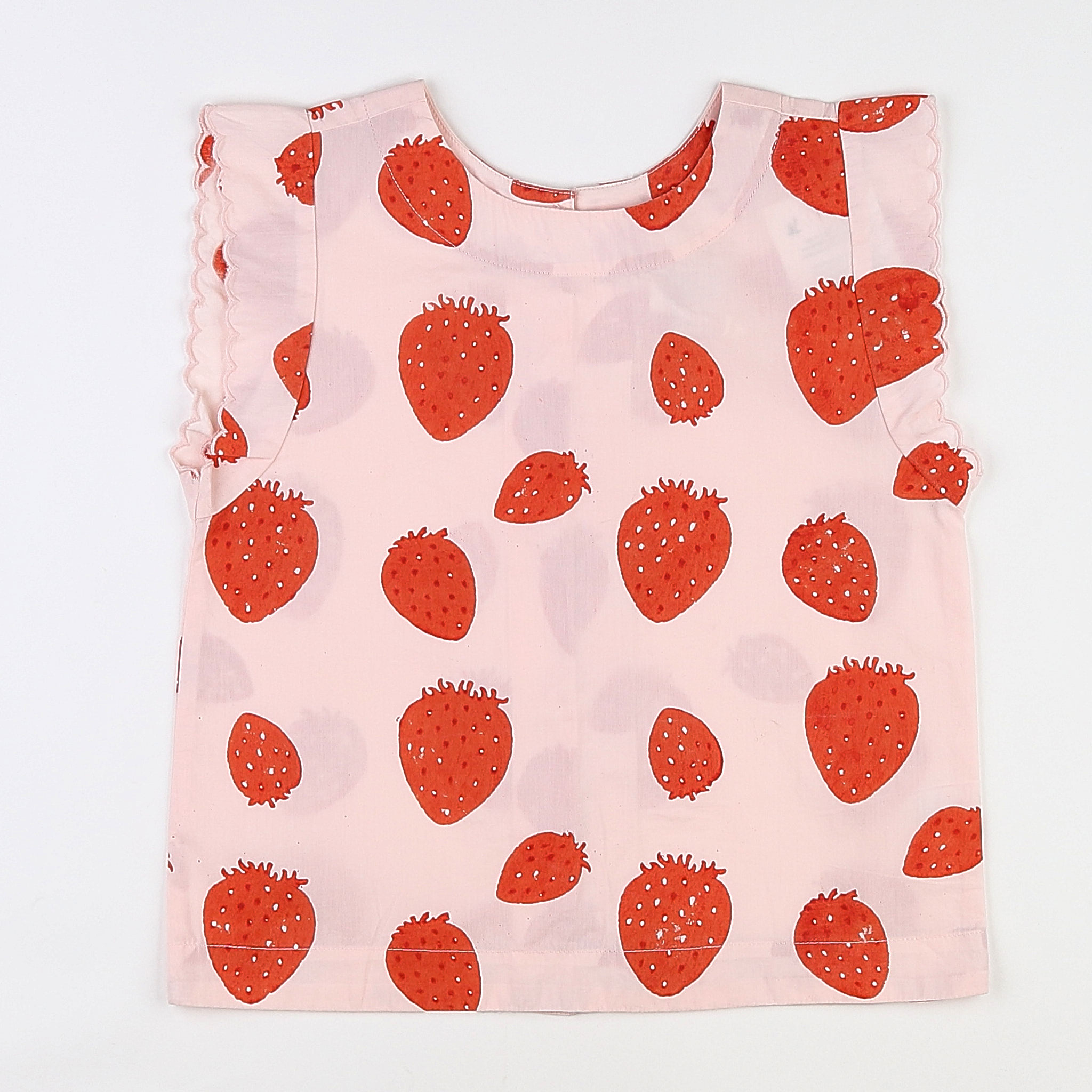 Holi & Love - blouse n°3 rose, rouge (neuf) - 8/9 ans