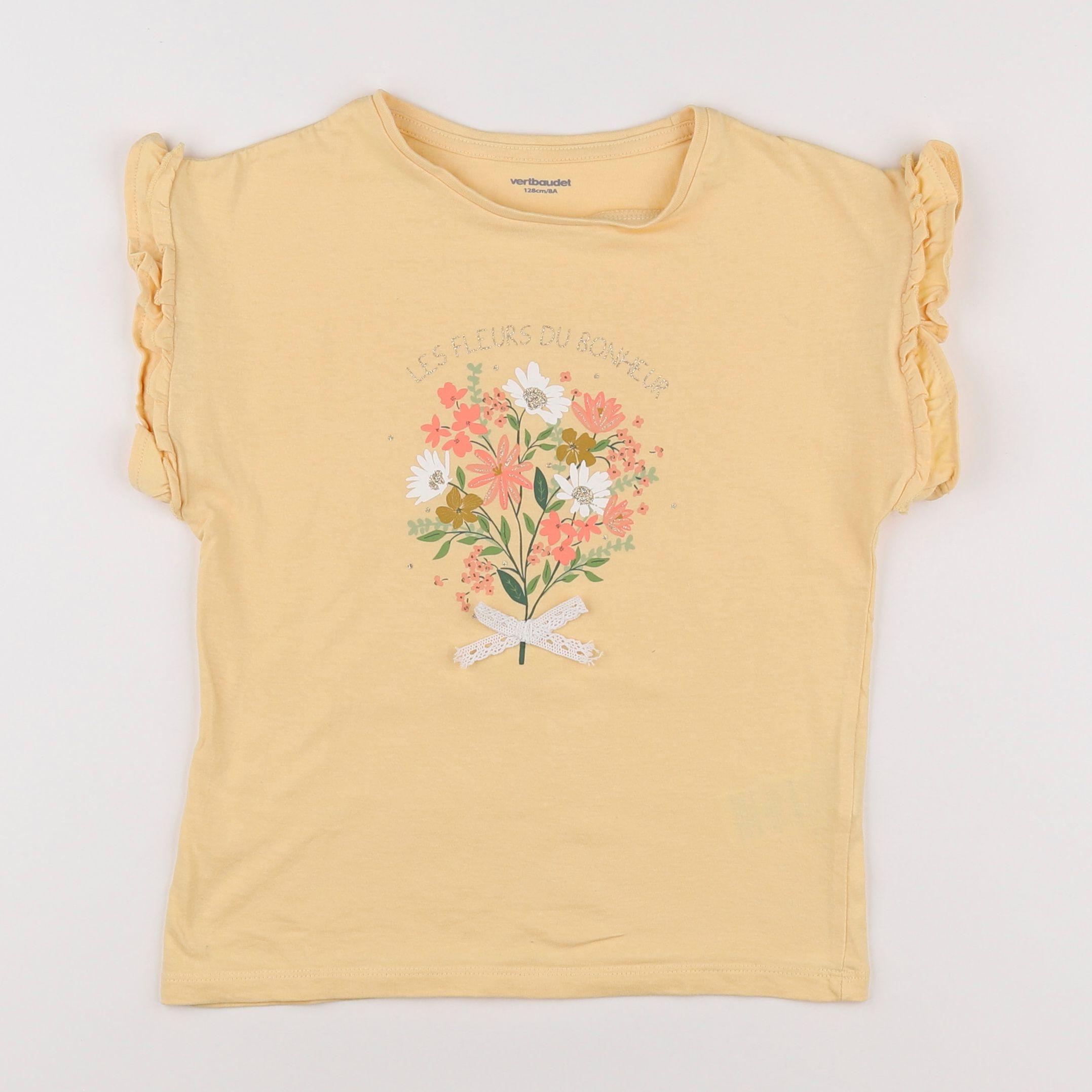 Vertbaudet - tee-shirt jaune - 8 ans