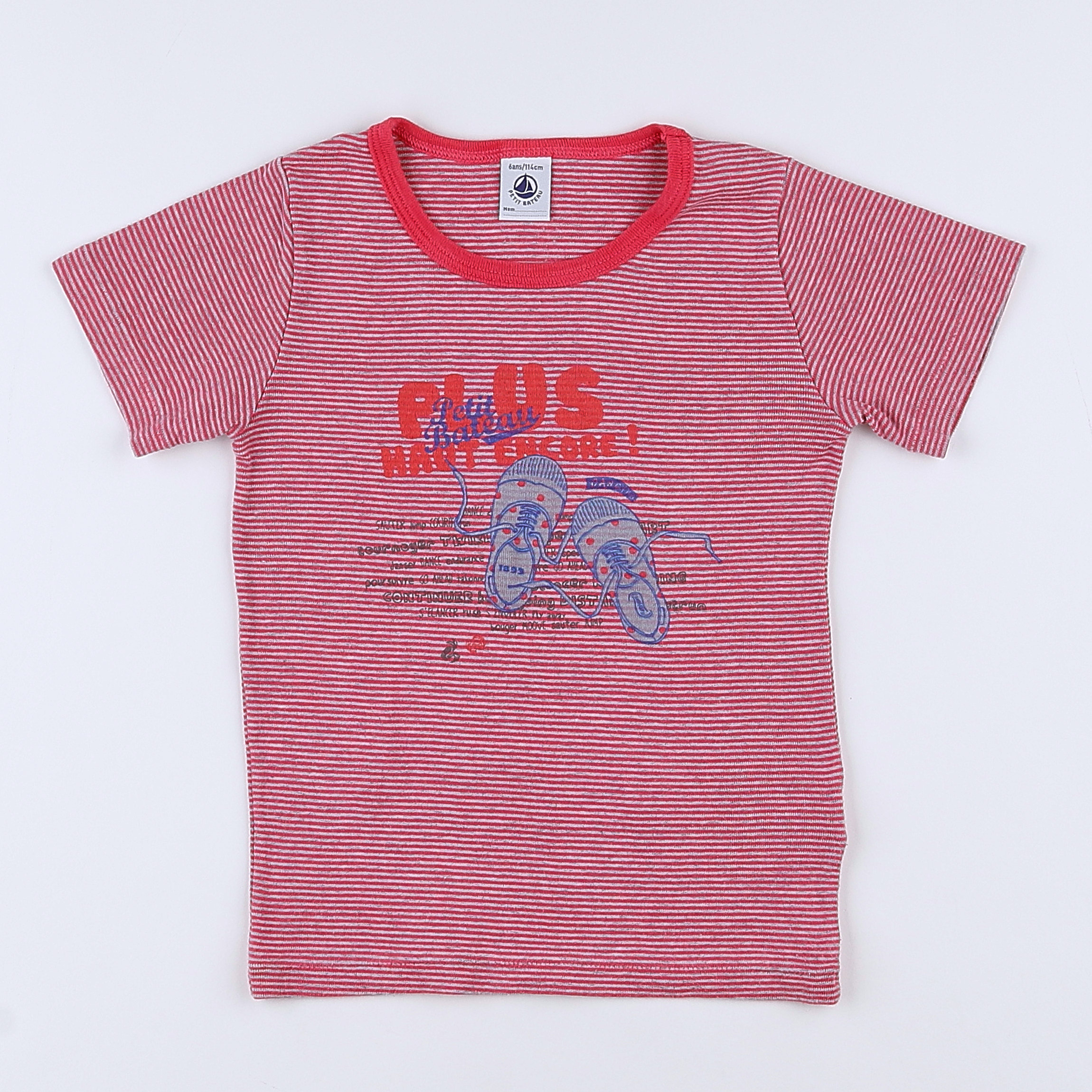 Petit Bateau - maillot de corps gris, rose - 6 ans