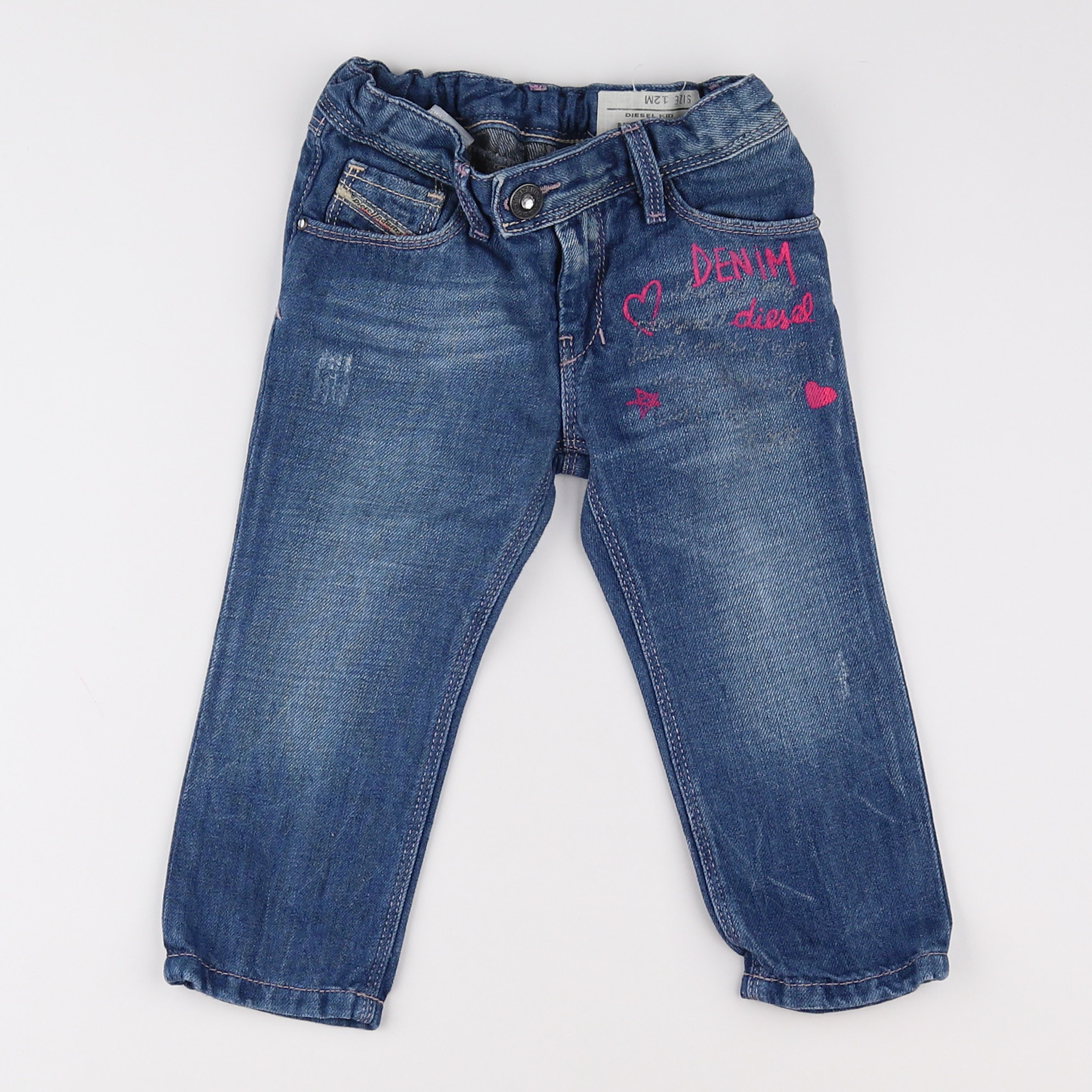 Diesel - jean bleu, rose - 12 mois