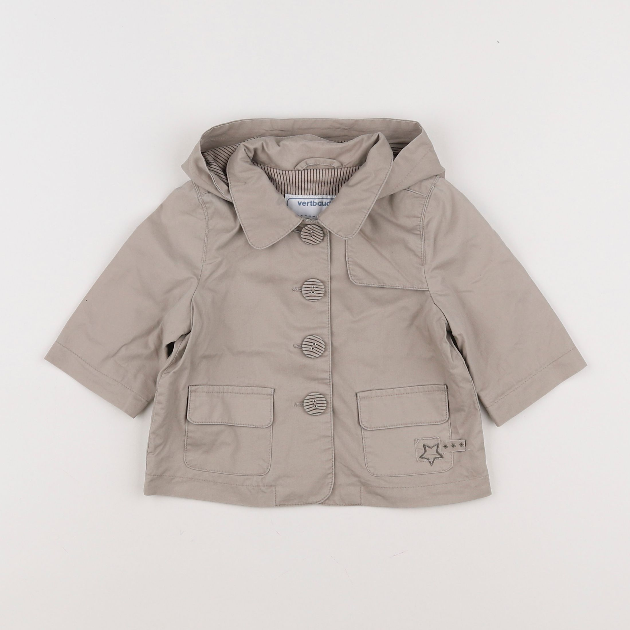 Vertbaudet - trench beige - 3 mois