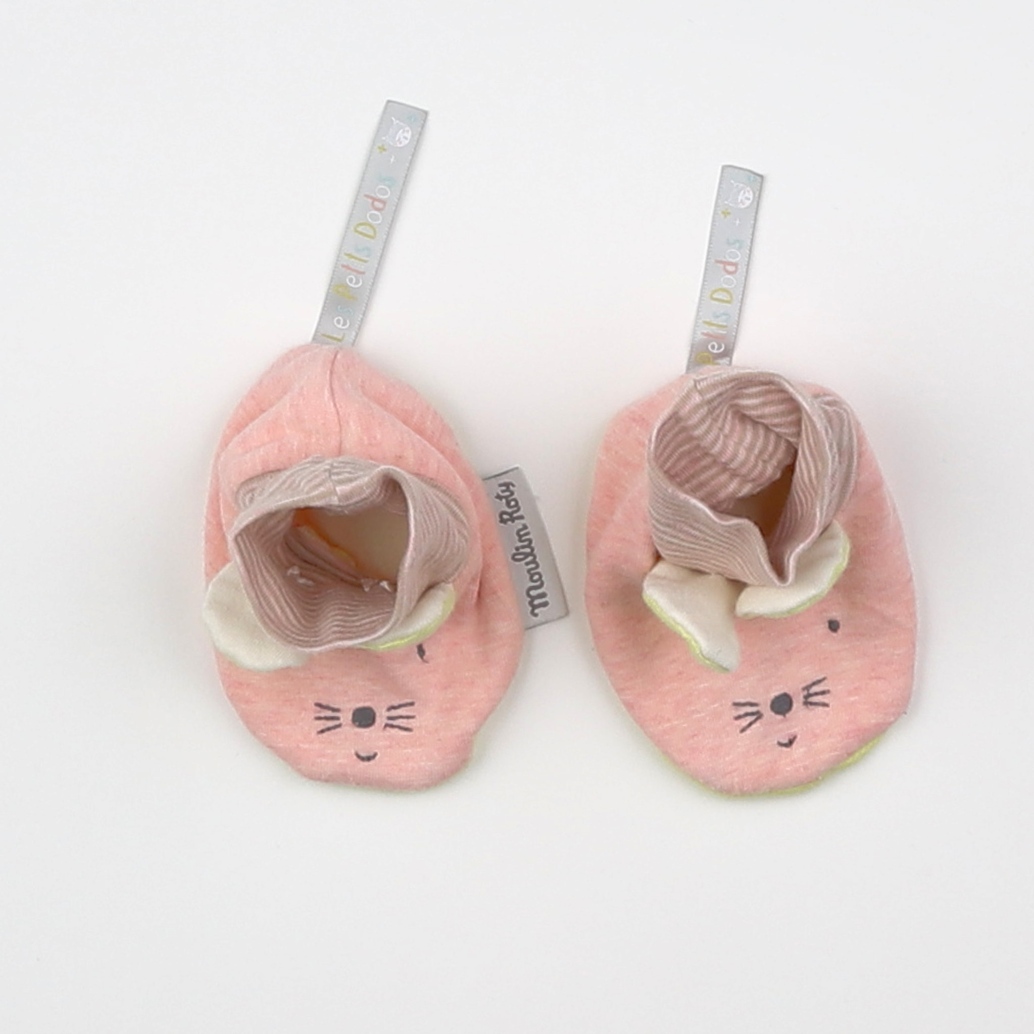 Moulin Roty - chaussons rose, gris - pointure 15