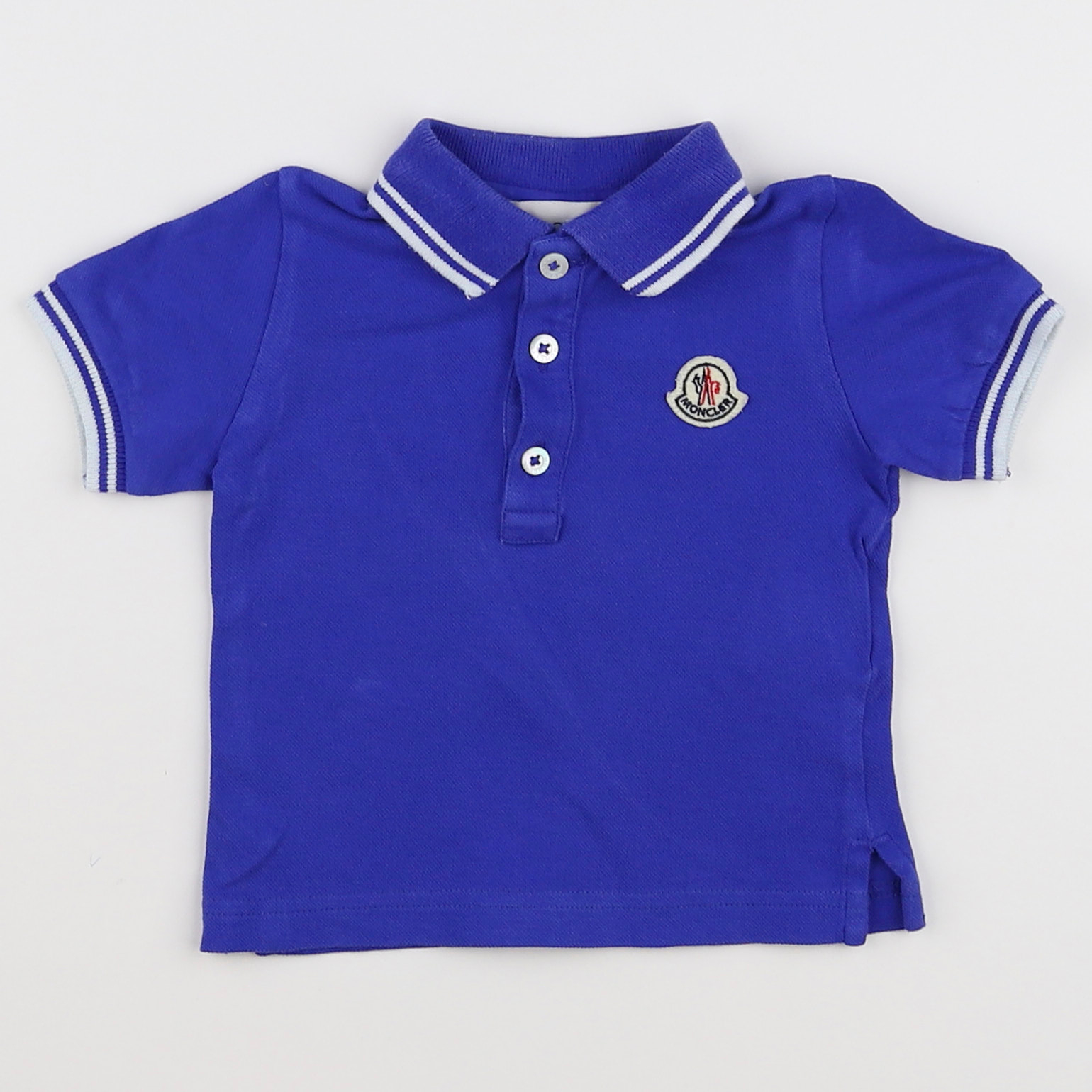 Moncler - polo bleu - 6/9 mois