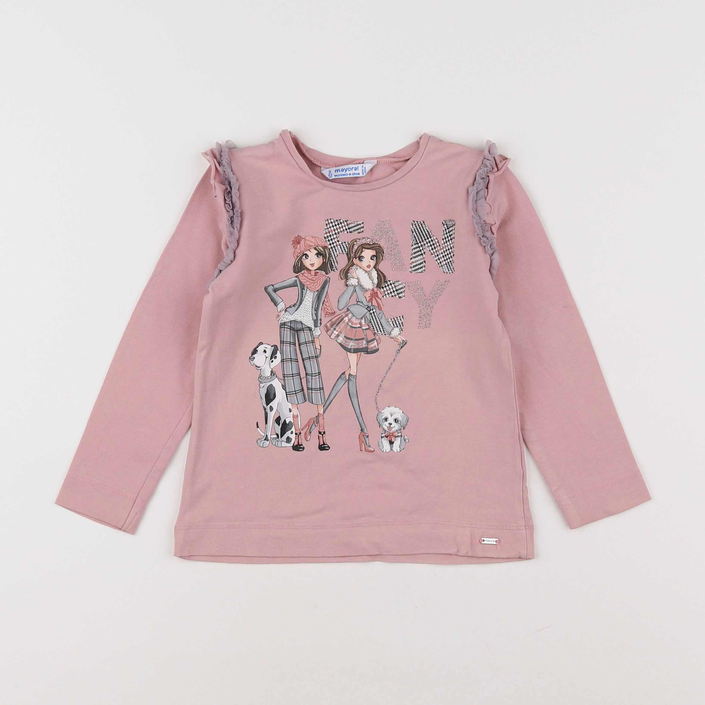 Mayoral - tee-shirt rose - 2 ans