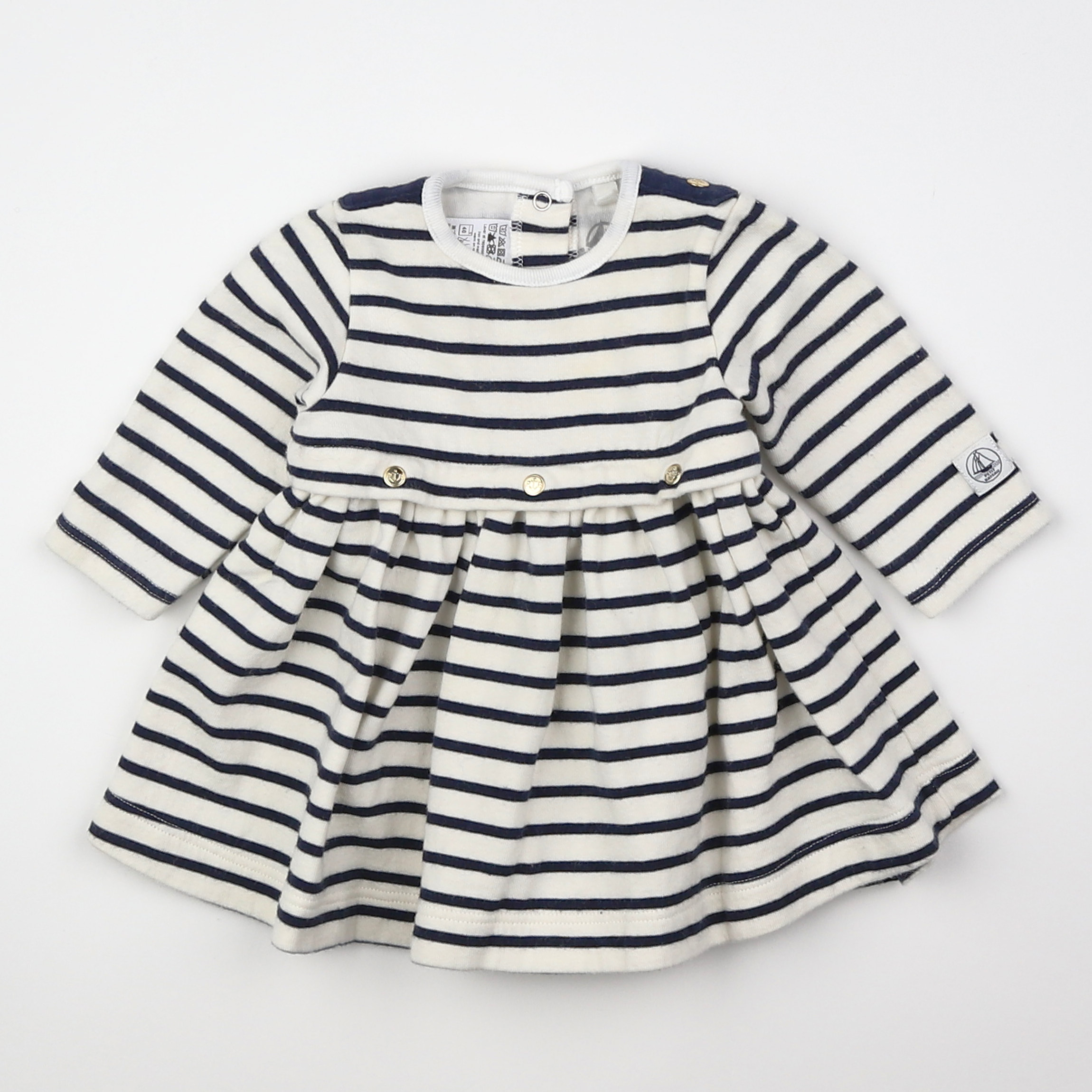 Petit Bateau - robe blanc - 3 mois