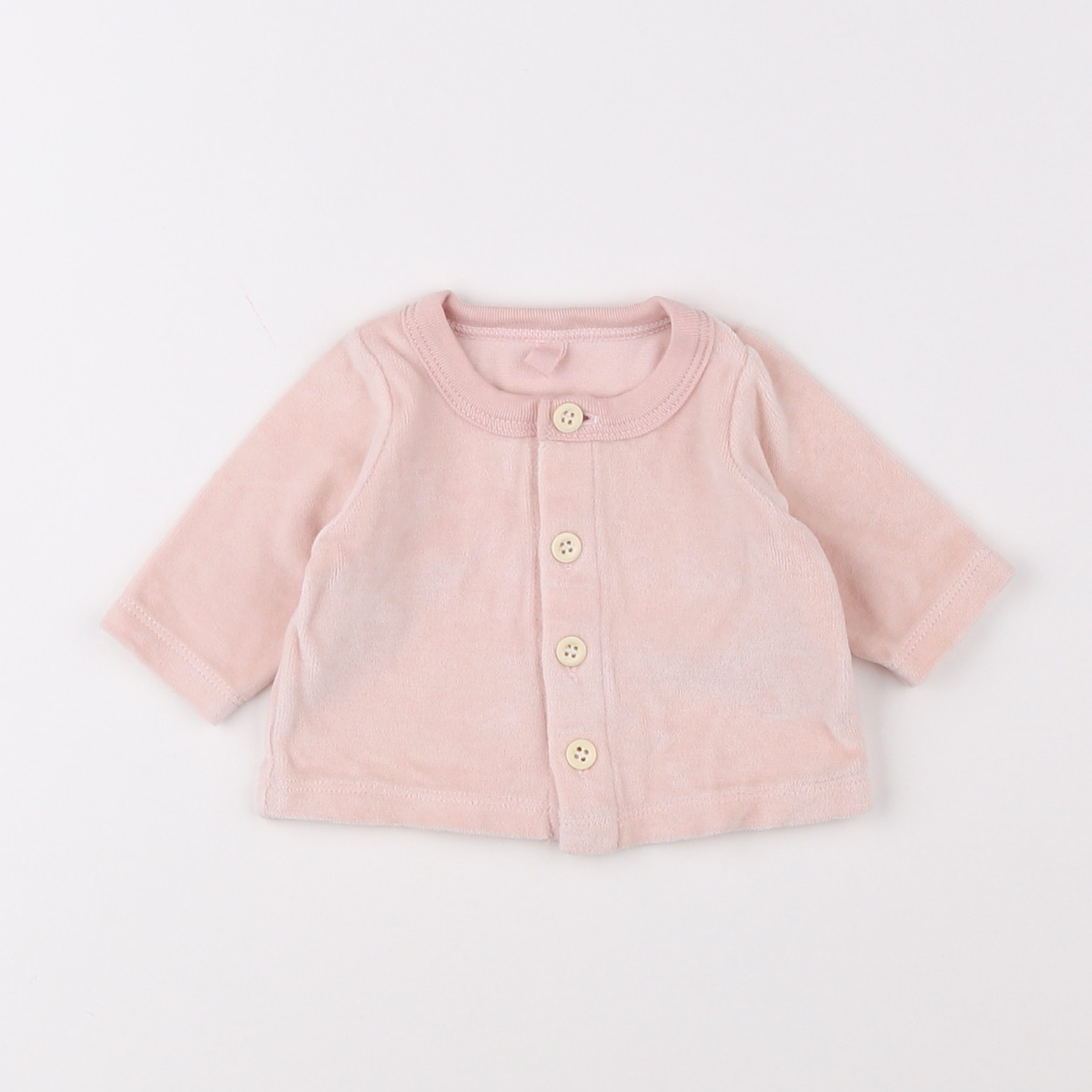 Petit Bateau - gilet rose - 0 mois