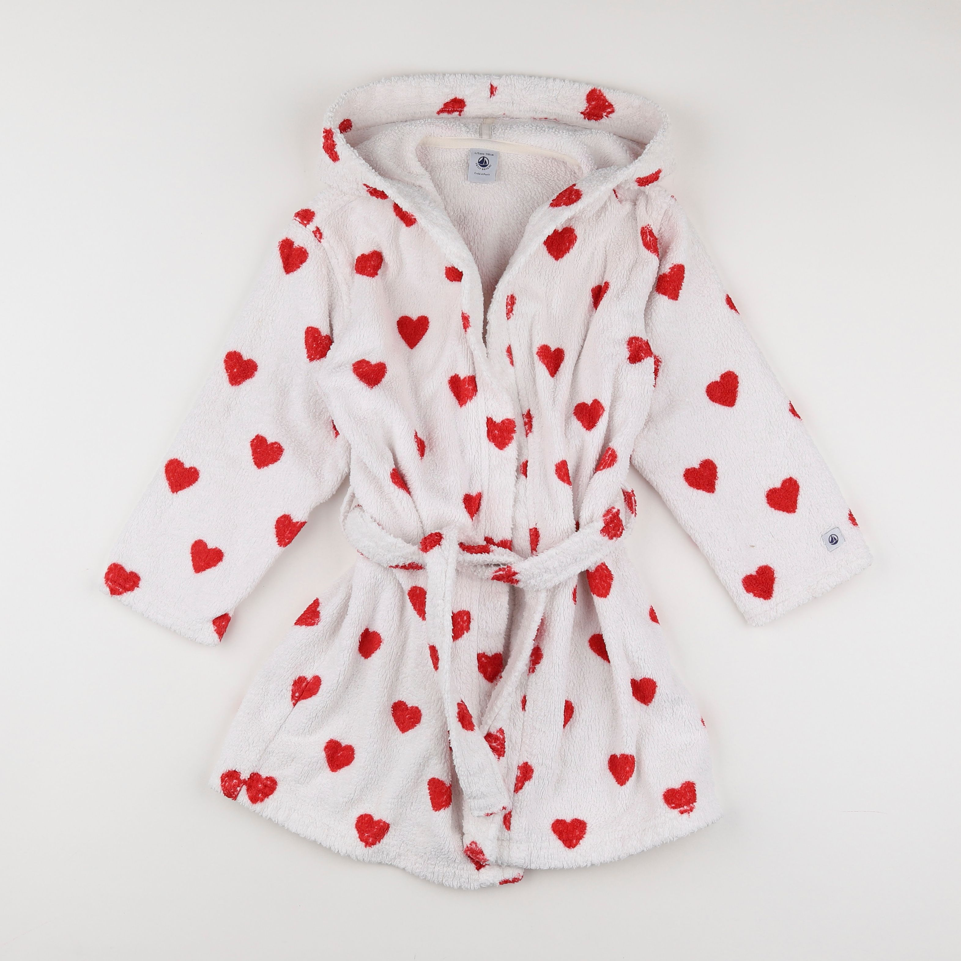 Petit Bateau - peignoir blanc, rouge - 