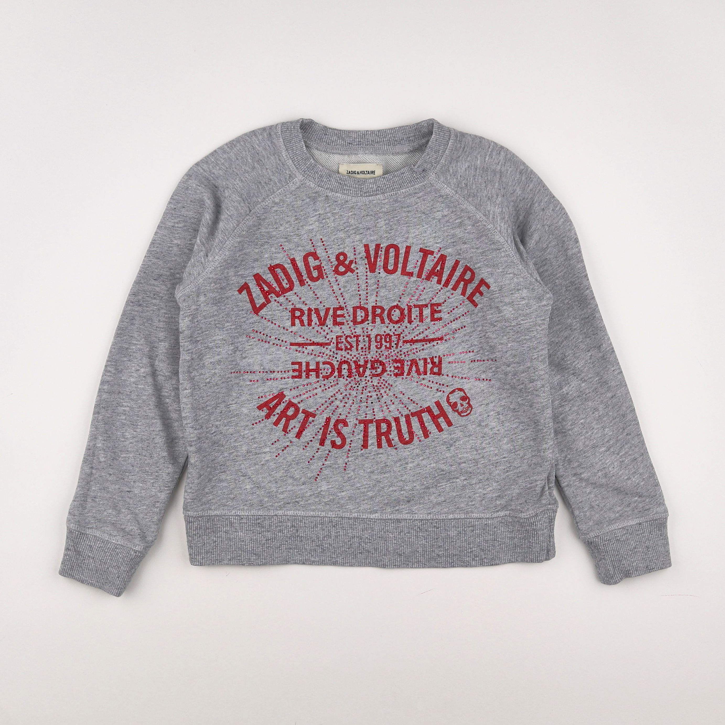 Zadig & Voltaire - sweat gris - 8 ans