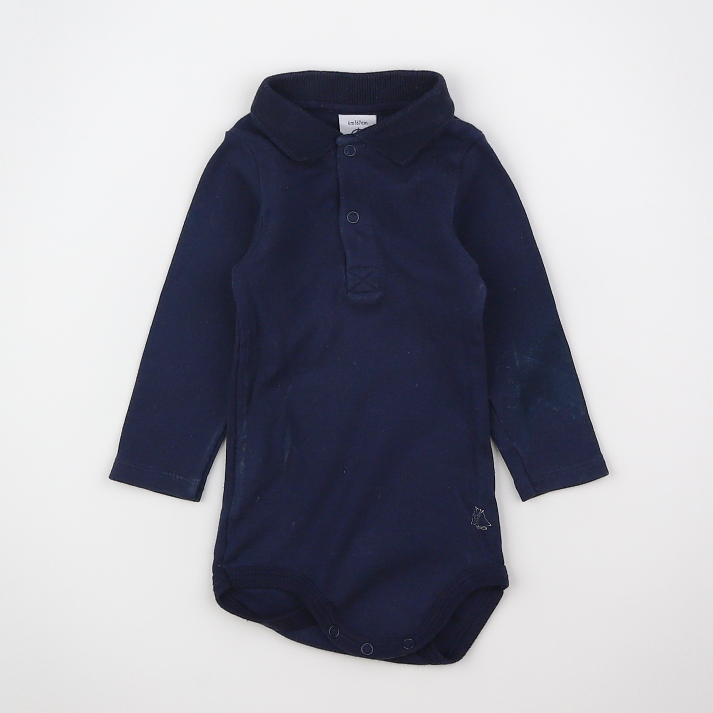 Petit Bateau - body vetement bleu - 6 mois