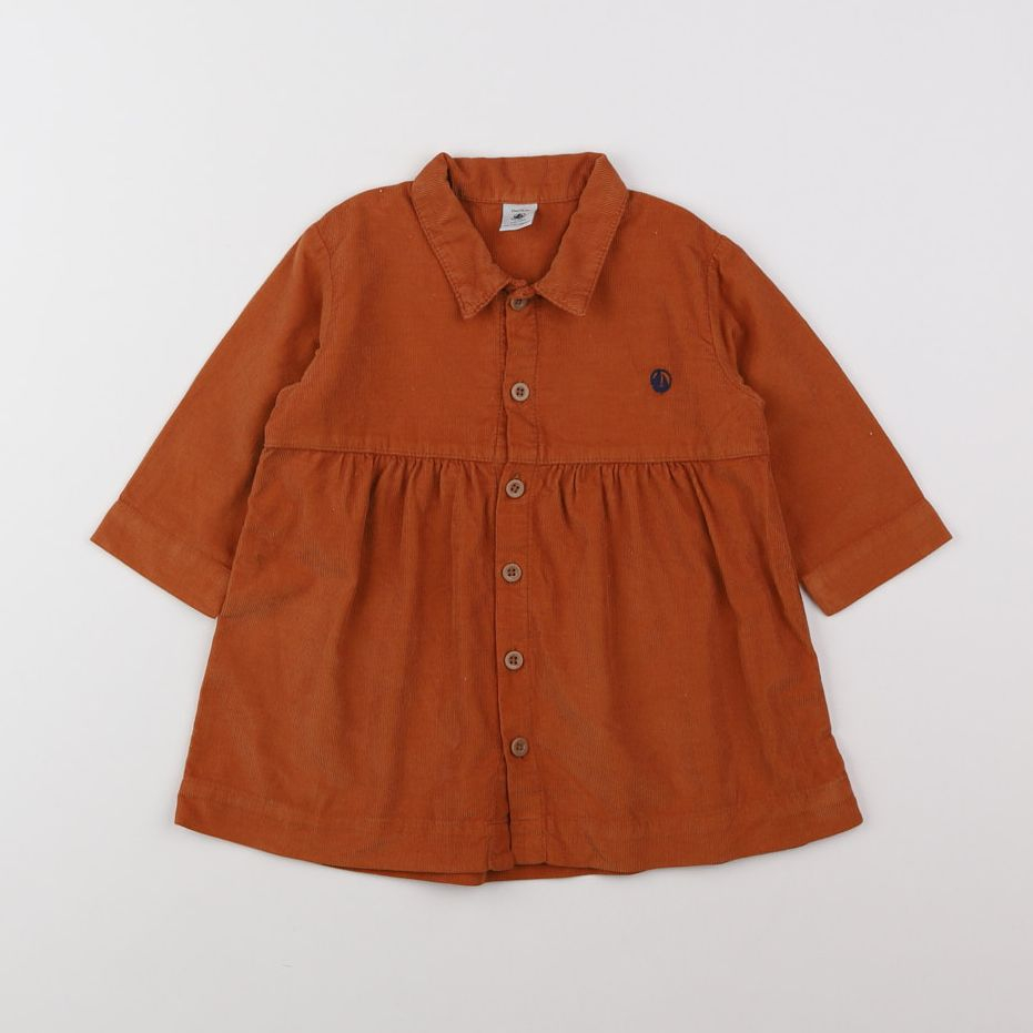 Petit Bateau - robe marron - 12 mois